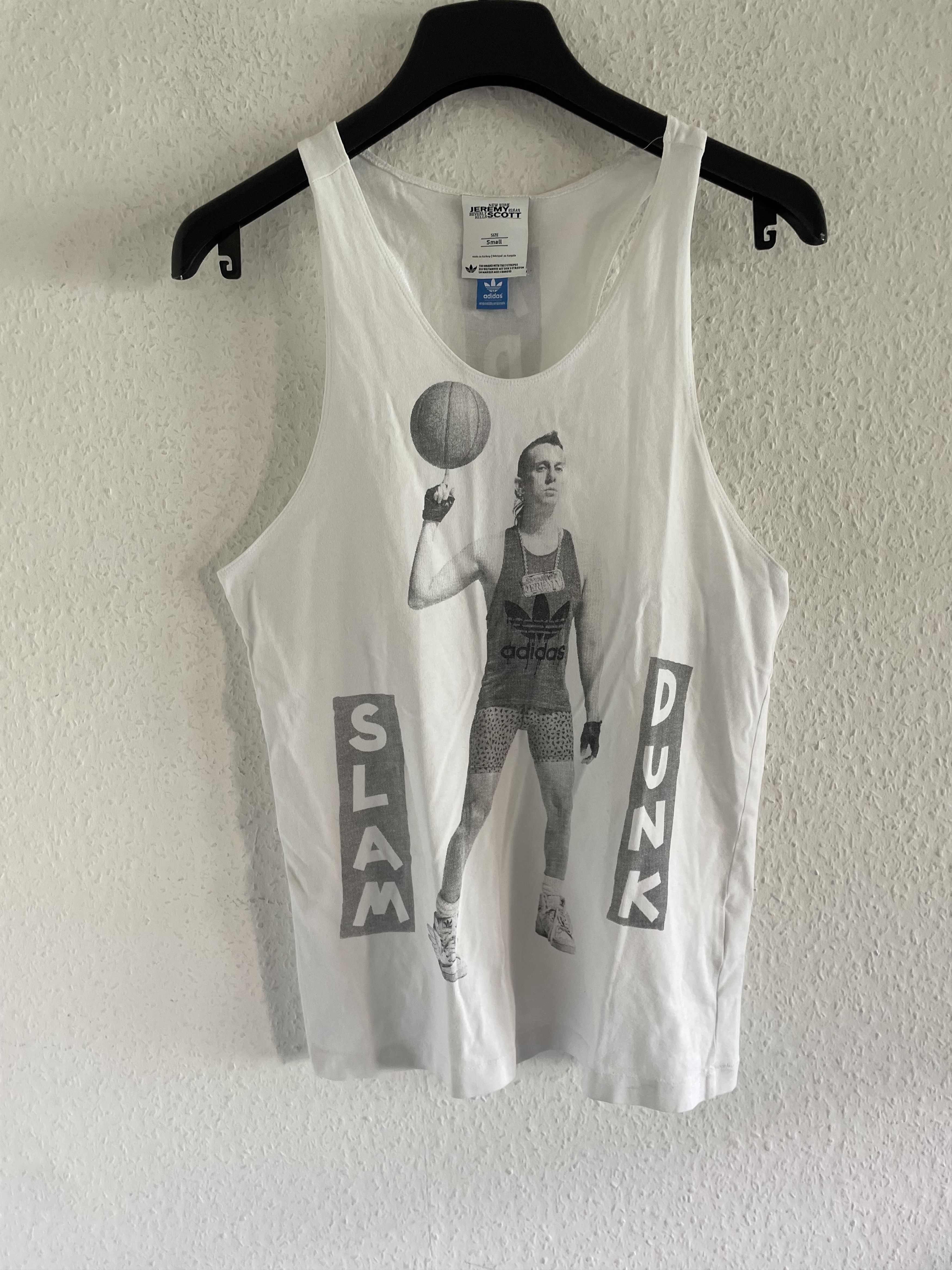 Adidas × Jeremy Scott Slam Dunk Graphic Tank Top White Size US S / EU 44-46 / 1 - 1 Thumbnail