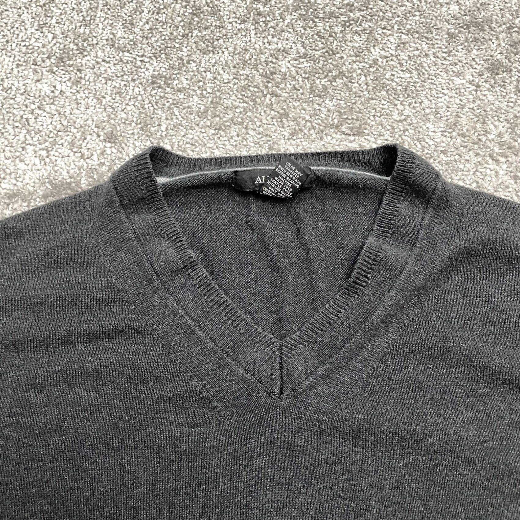 Alfani Alfani Cotton Pullover Sweater Mens M Dark Gray V-Neck Knit Classic Casual Size US M / EU 48-50 / 2 - 3 Thumbnail