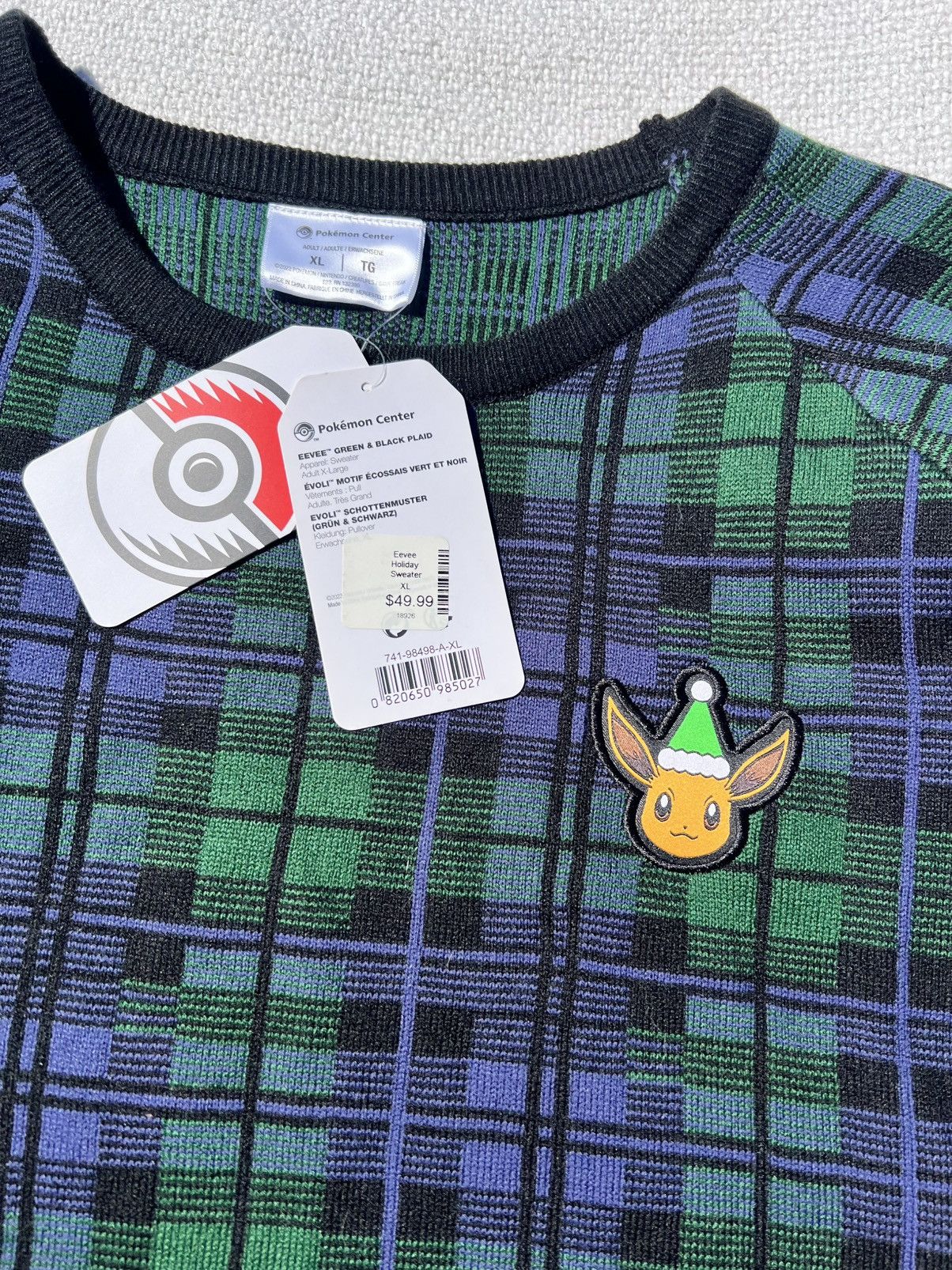 Pokemon Pokémon center eevee plaid knit sweater Size US XL / EU 56 / 4 - 3 Thumbnail