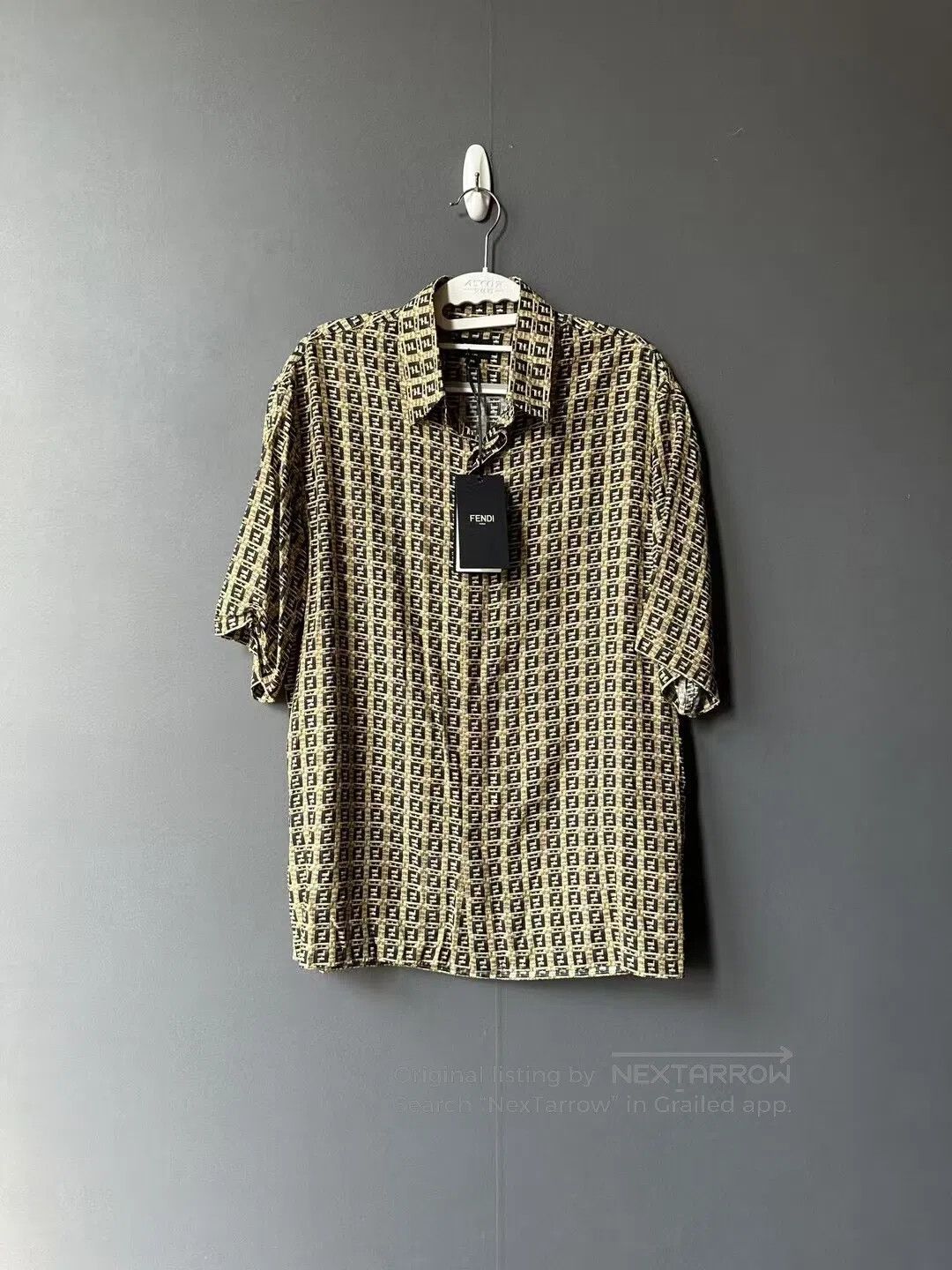 Fendi FENDI Brown All-Over Print Short Sleeve Shirt| Size US XXS / EU 40 - 1 Thumbnail