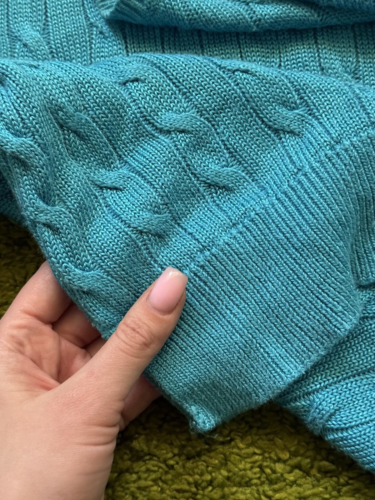 Lauren Ralph Lauren × Ralph Lauren × Vintage Lauren Ralph Lauren cable knit blue sweater Size L / US 10 / IT 46 - 6 Thumbnail