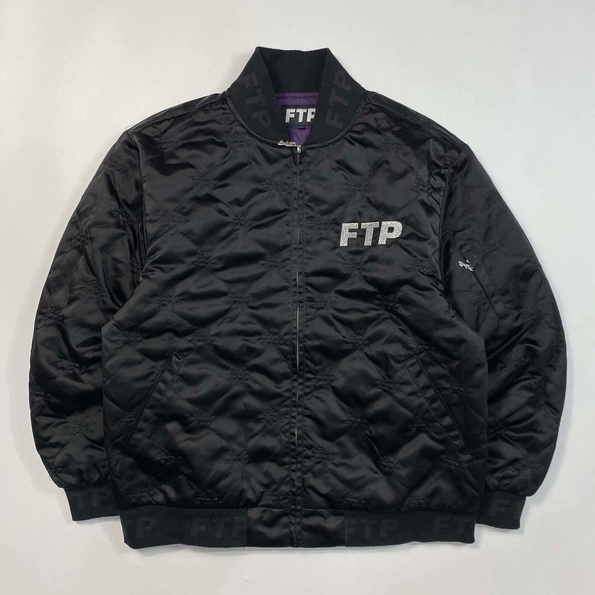 Fuck The Population FTP (Fuck the population) Quilted Satin Bomber Jacket Black Size US M / EU 48-50 / 2 - 1 Thumbnail