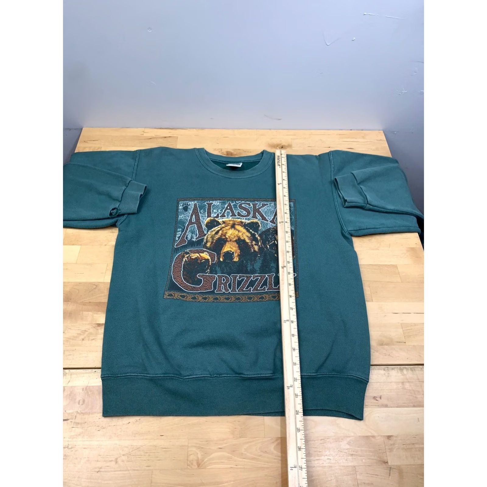 Vintage VINTAGE Alaska Grizzley Sweathirt Pullover Mens S Green Casual Outdoor 1990s Cotton Deluxe Fleece Size US S / EU 44-46 / 1 - 6 Thumbnail