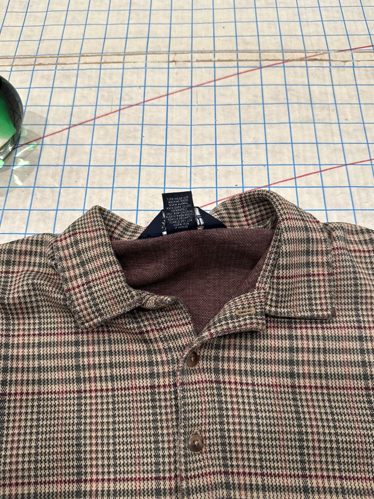 Lands' End Vintage Lands End Long Sleeve Polo Shirt Brown Checkered Size US M / EU 48-50 / 2 - 11 Thumbnail