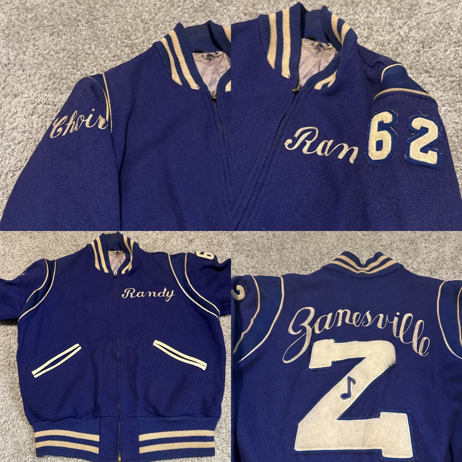 Vintage VINTAGE 1960s Varsity Jacket Wool Purple Zanesville Ohio Unbranded Unisex Adults M Size Letterman School Size US M / EU 48-50 / 2 - 8 Thumbnail