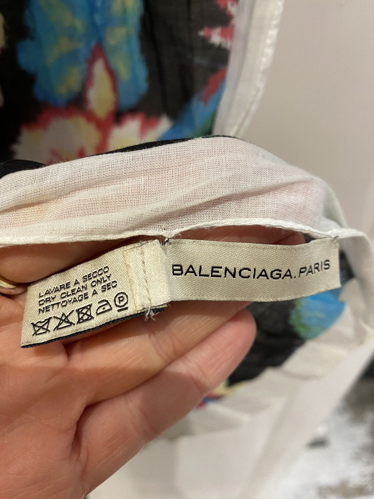 Balenciaga Balenciaga Paris SS13 Floral Cotton Shirt & Scarf Size US M / EU 48-50 / 2 - 12 Thumbnail