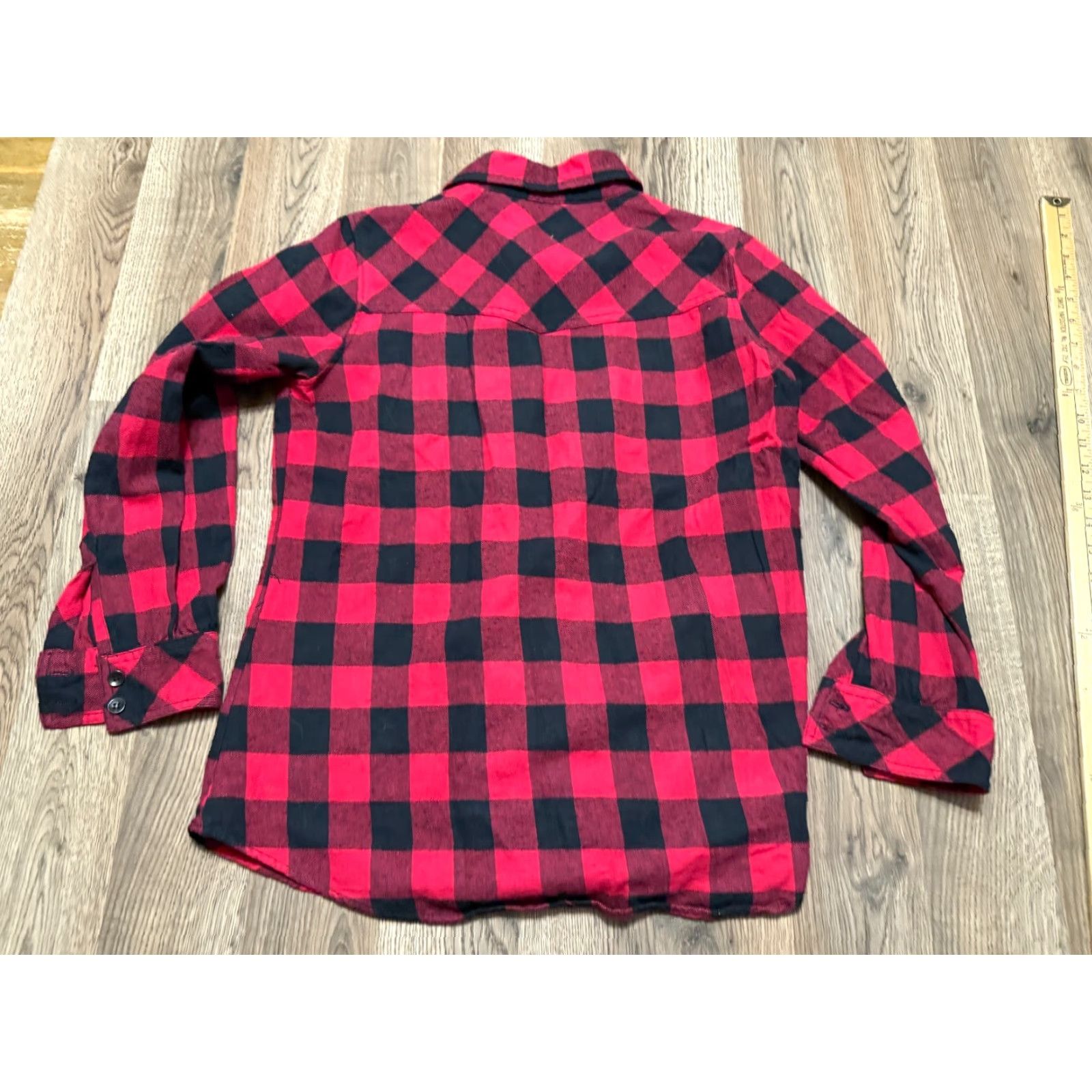 Vintage Yooper Shirt Women's M Black Red Plaid Long Sleeve Button-Up Shirt Size M / US 6-8 / IT 42-44 - 2 Thumbnail