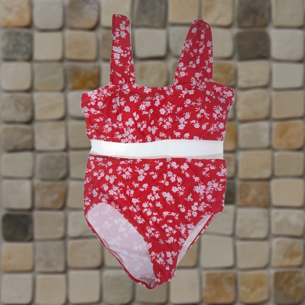 Shein shein bikini 2 piece swimsuit Large floral red white green nwot padded new Woman Bikini Top Bottoms VIP Beach 2010s Mens Womens Girls Boys unsure Size ONE SIZE - 1 Thumbnail