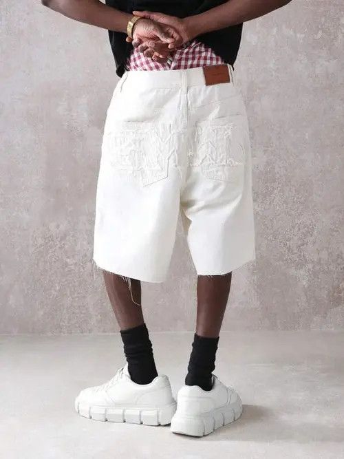 Jean Masaki x Mako Jeans Denim Shorts Jorts Graphic Drip Size US 32 / EU 48 - 6 Thumbnail