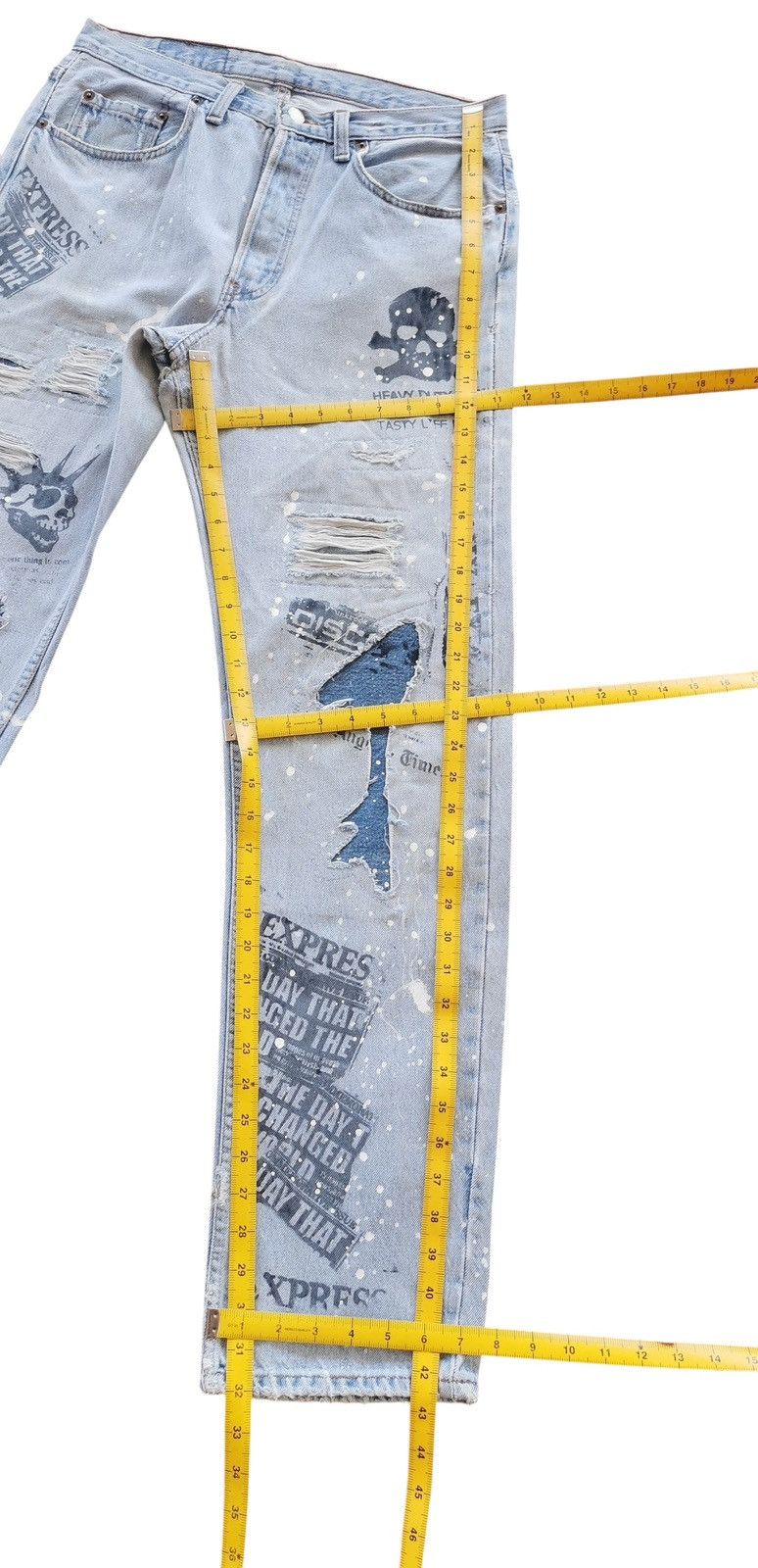 Levi's Levi’s 501 Custom Vintage Jeans Graffiti Stencil Art 1990s Size US 32 / EU 48 - 14 Thumbnail