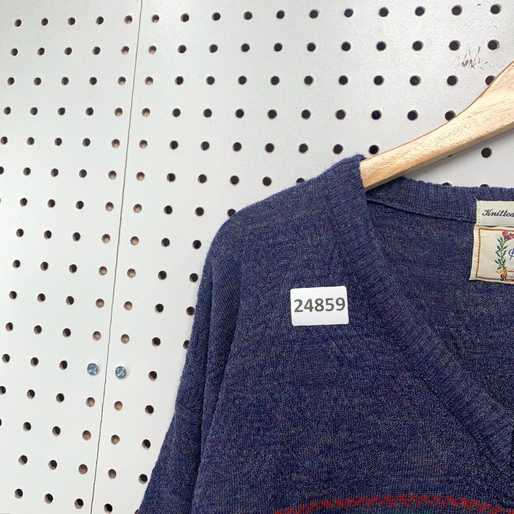 Sears VTG Sears Roebuck V-Neck Sweater Blue Wool Blend M Made in Italy 22x28.5 Striped 80s 90s Mens Sweater Size US M / EU 48-50 / 2 - 7 Thumbnail