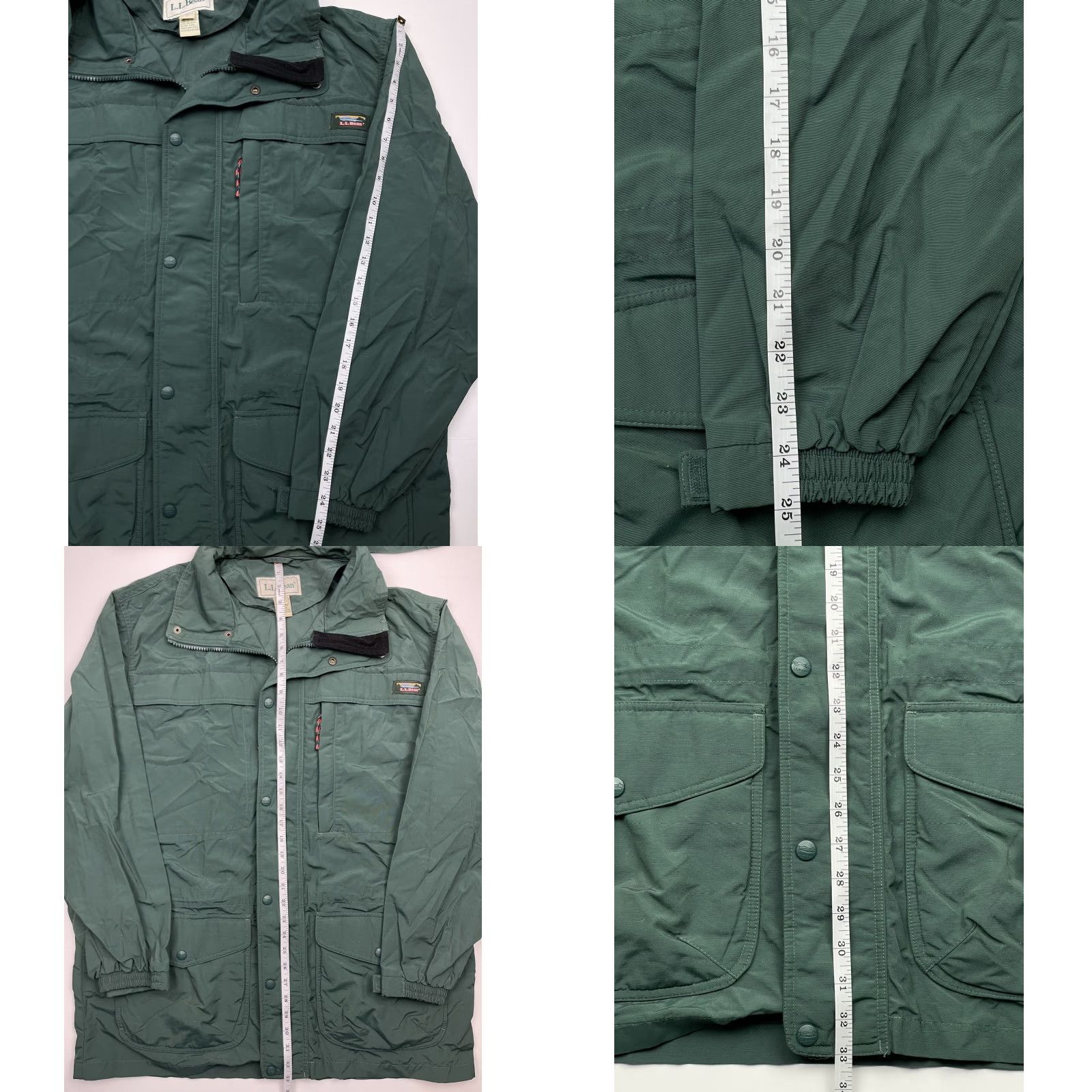 Vintage VTG LL Bean Windbreaker Jacket Green Full Zip Hooded Shell L Mens Large Nylon Outdoor Winter Jacket Size US L / EU 52-54 / 3 - 8 Thumbnail