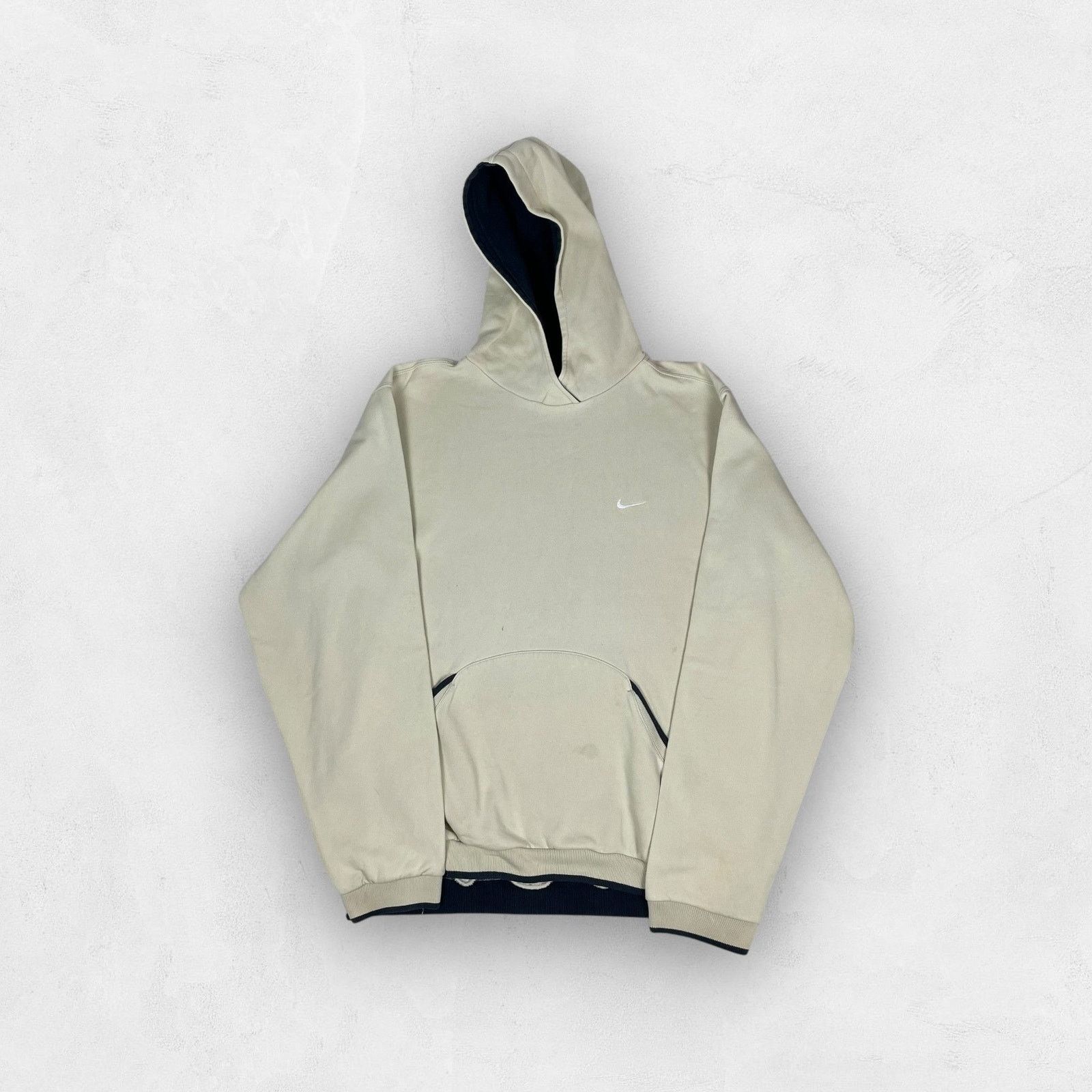 Nike × Vintage Nike Men's Ivory Swoosh Long Sleeve Pullover Hoodie Medium Size US M / EU 48-50 / 2 - 1 Thumbnail