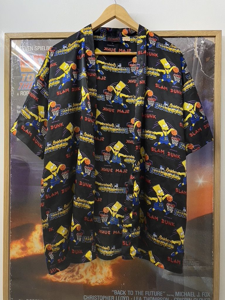 The Simpsons 1995 Vintage The Simpsons Brisbane Bullets NBA Team Shirt Size US L / EU 52-54 / 3 - 1 Thumbnail