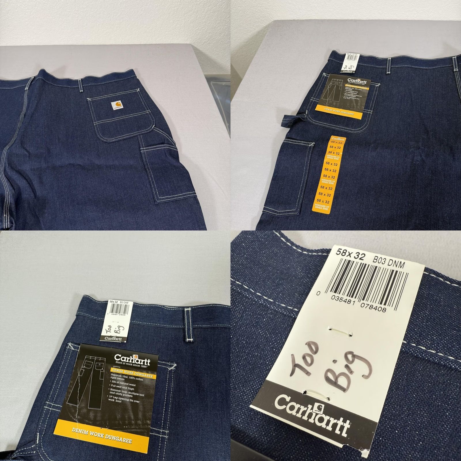 Carhartt Carhartt Jeans Mens 58x32 Blue Relaxed Straight Denim Pants USA B03 DNM Size US 42 / EU 58 - 9 Thumbnail