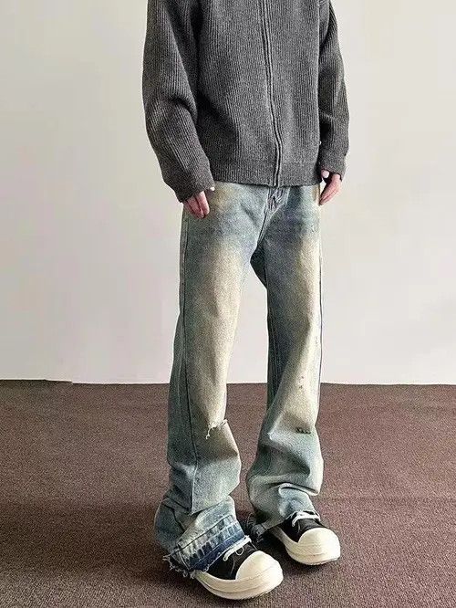 VIBE Blue Washed Wide Leg Denim Jeans Size US 30 / EU 46 - 6 Thumbnail