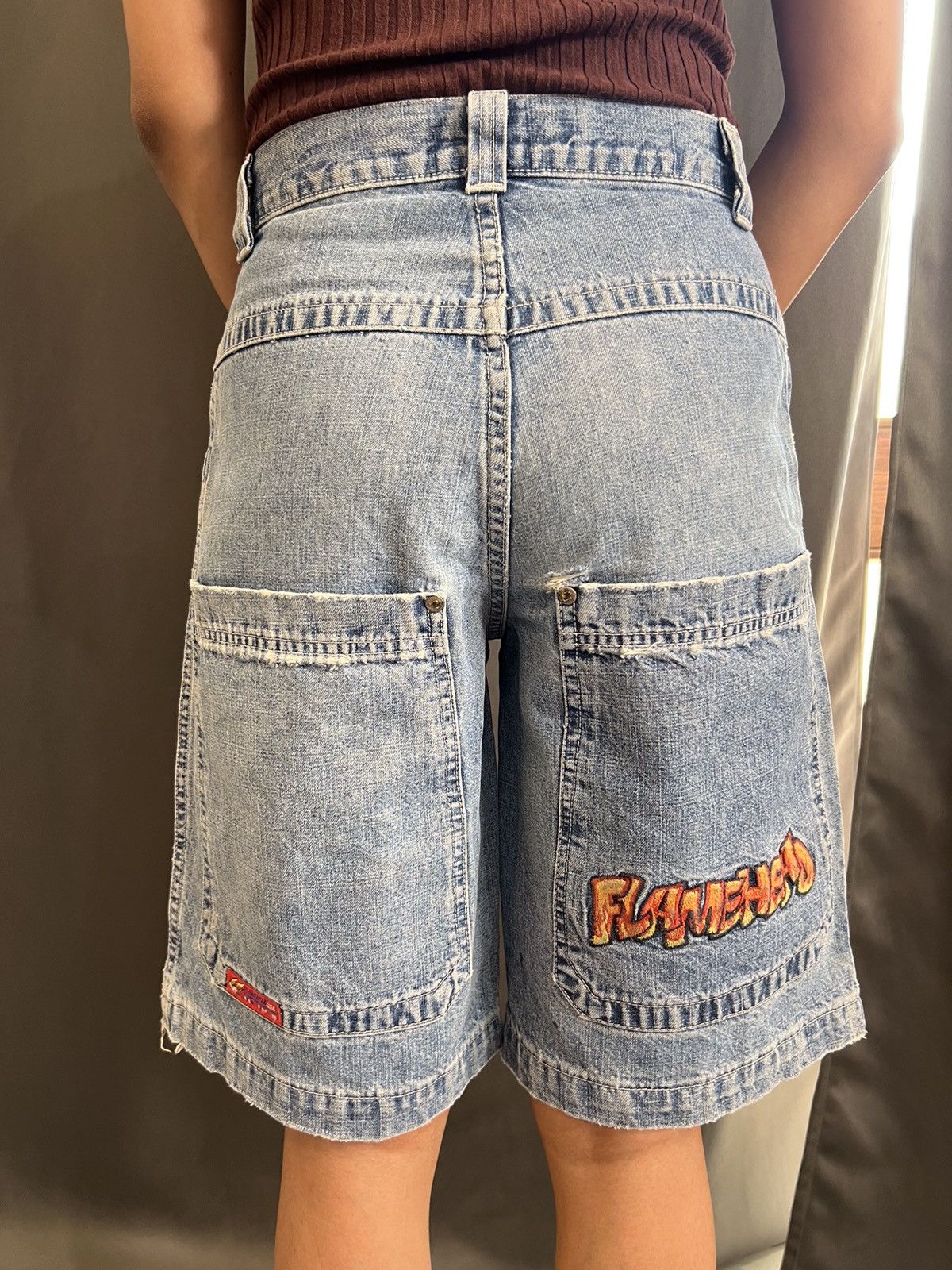 JNCO Vintage flamehead crazy boy printed denim jort Size US 28 / EU 44 - 2 Thumbnail