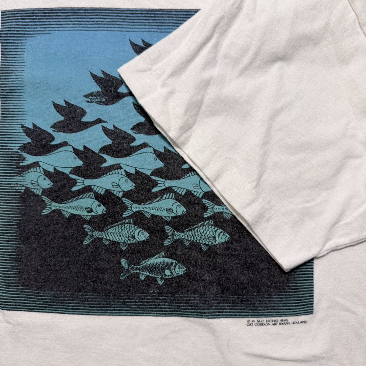 Vintage 1991 M.C. Escher Sky and Water Tee Size US L / EU 52-54 / 3 - 5 Thumbnail