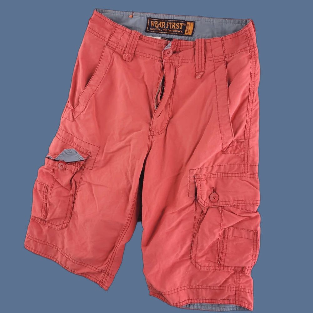 Vintage WearFirst Shorts Mens 28 Cargo Red Hiking Longer Length Size US 28 / EU 44 - 1 Thumbnail