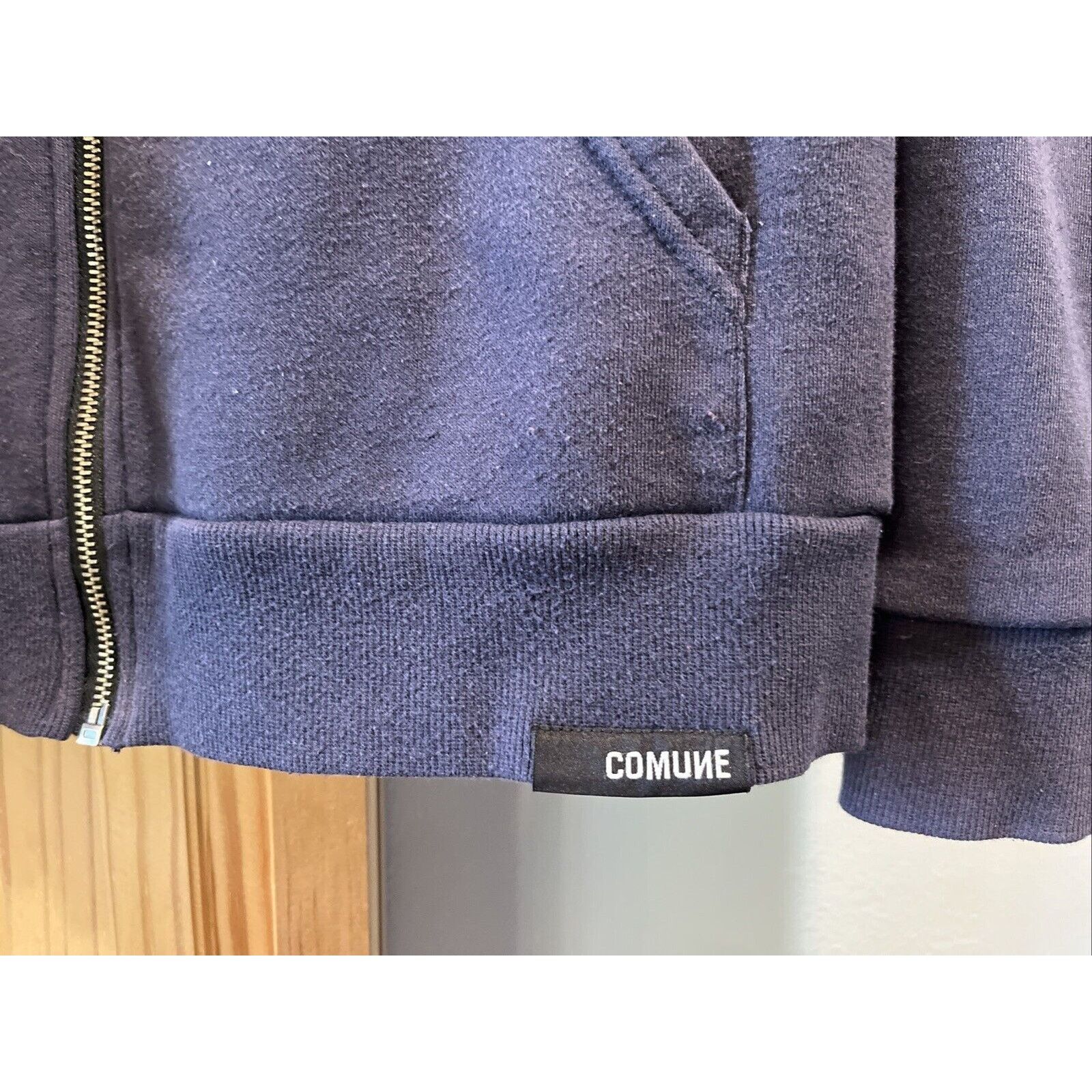 Comune Comune Men L Navy Blue Hooded Jacket Cotton Polyester Skater Size US L / EU 52-54 / 3 - 7 Thumbnail