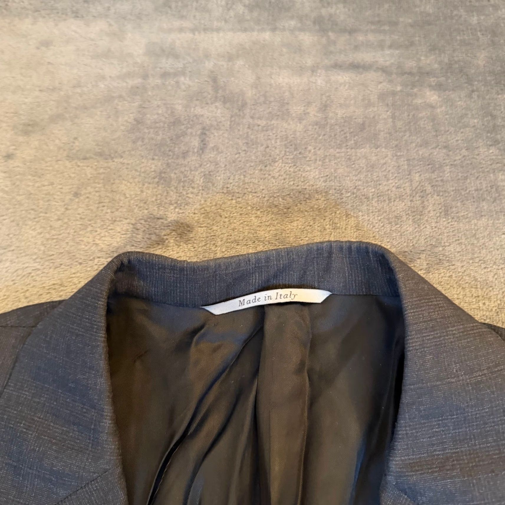 Canali VINTAGE Canali Charcoal Gray Pinstripe Suit Jacket Blazer NOTCH Not applicable? Size 46R - 3 Thumbnail