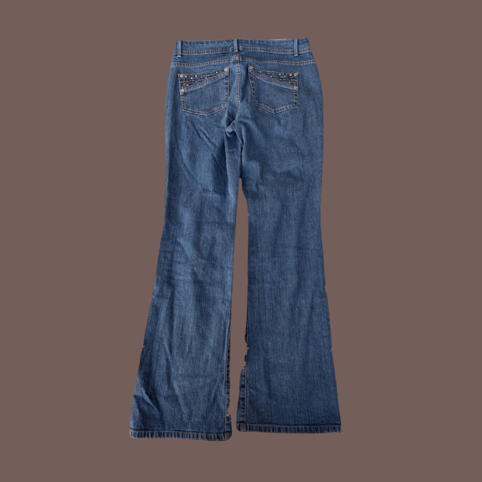 Vintage VTG Flare Jeans | Charter Club Studded Blue | Y2K Revival Size 31" - 2 Thumbnail