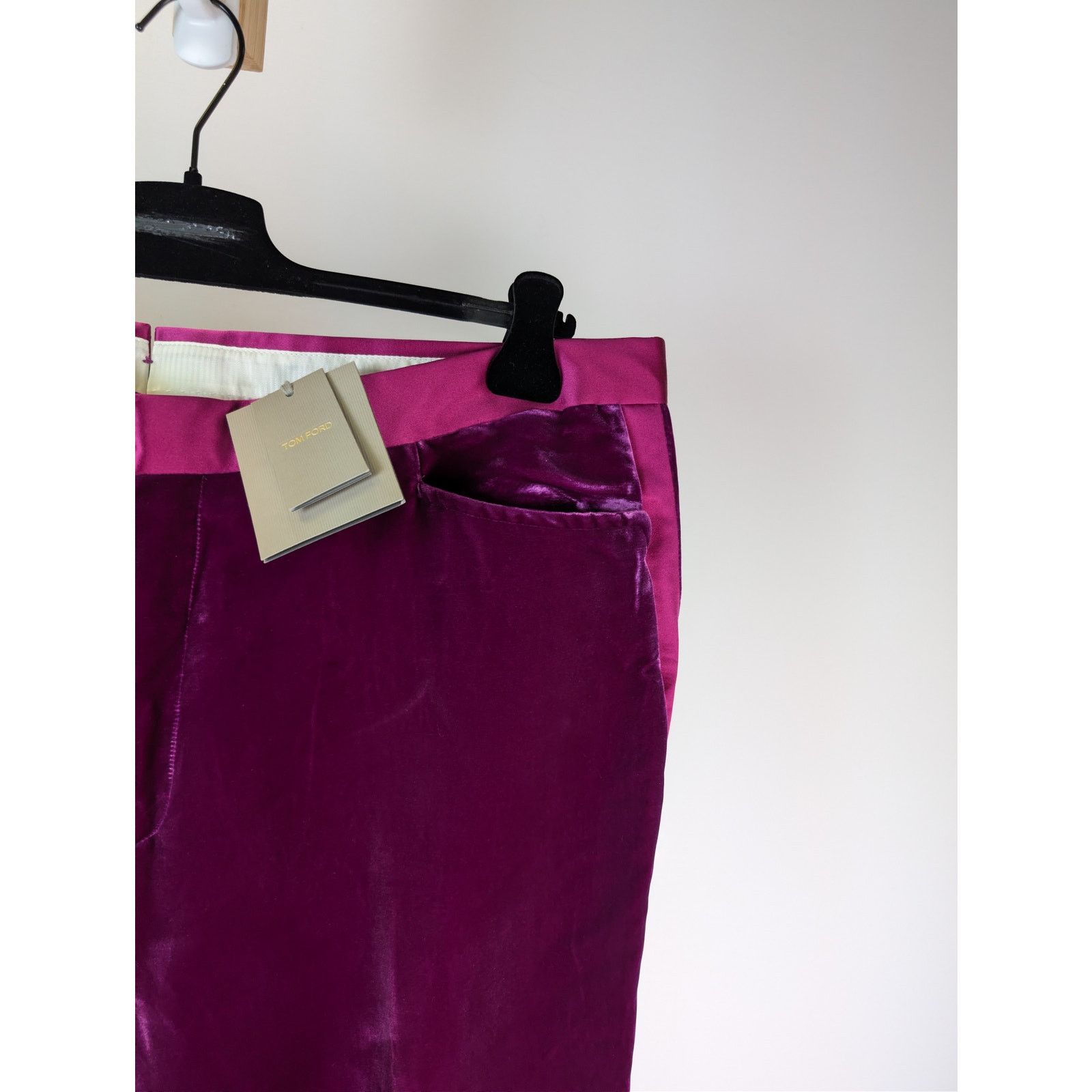 Tom Ford o1rshd1 Slim-Leg Velvet Trousers Pant in Purple Size US 44 / EU 60 - 5 Thumbnail