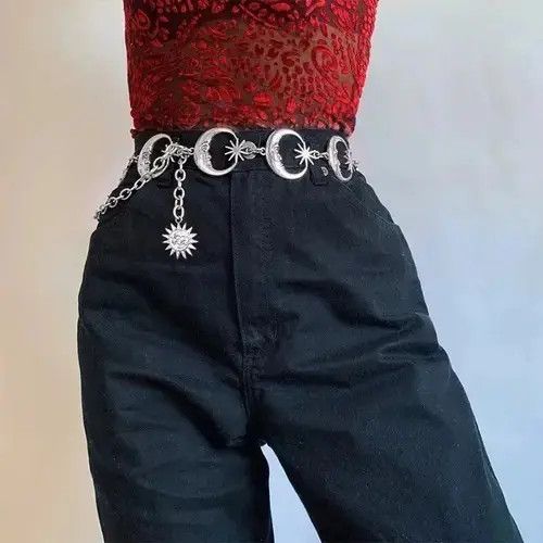 Japanese Brand Belts Womens Fashion Belt Hip High Waist Gold Silver Size ONE SIZE - 3 Thumbnail