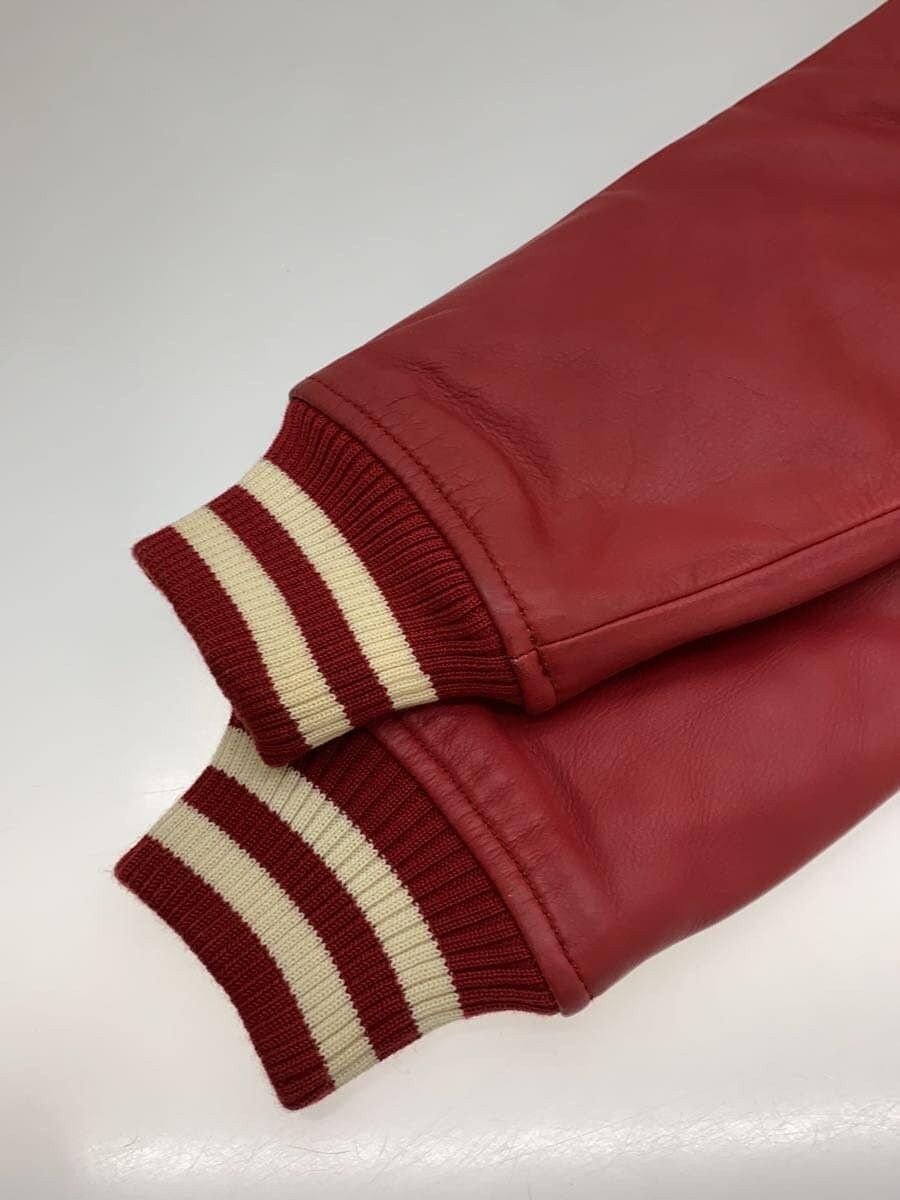 Avirex Avirex Plain Horse Leather Stadium Jacket Bordeaux Size US M / EU 48-50 / 2 - 5 Thumbnail