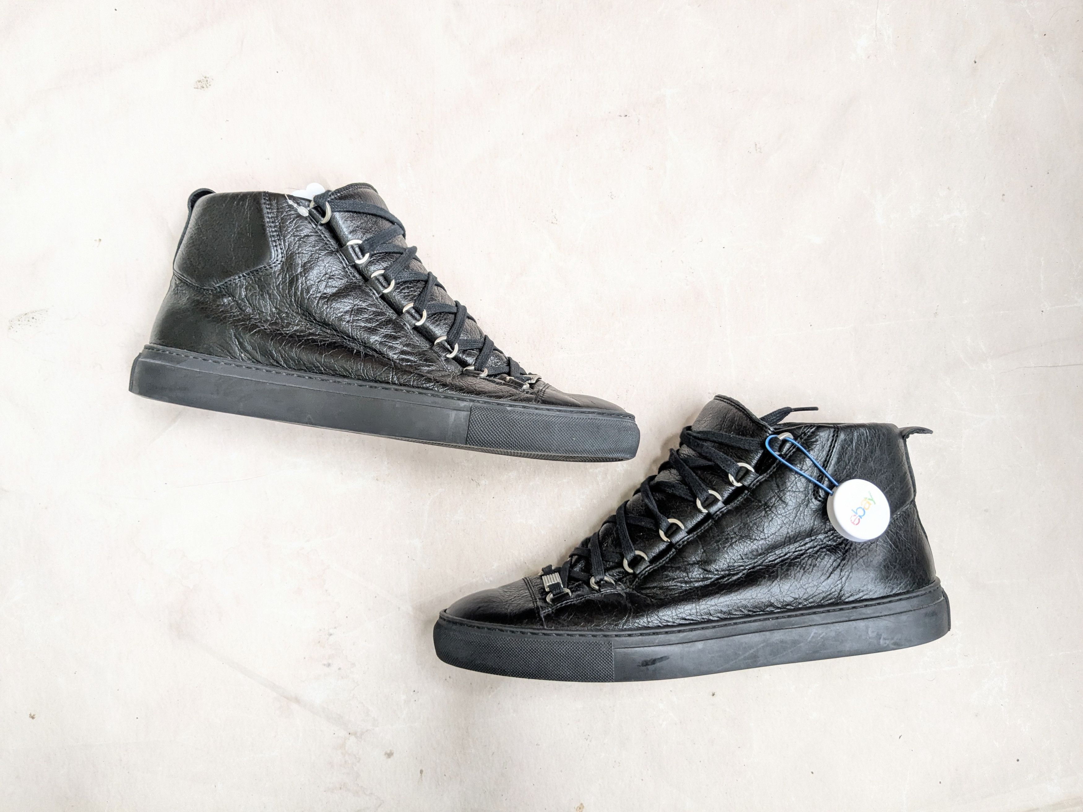 Balenciaga Balenciaga Arena Sneaker Black 12 High Tops Leather Size US 12 / EU 45 - 1 Thumbnail