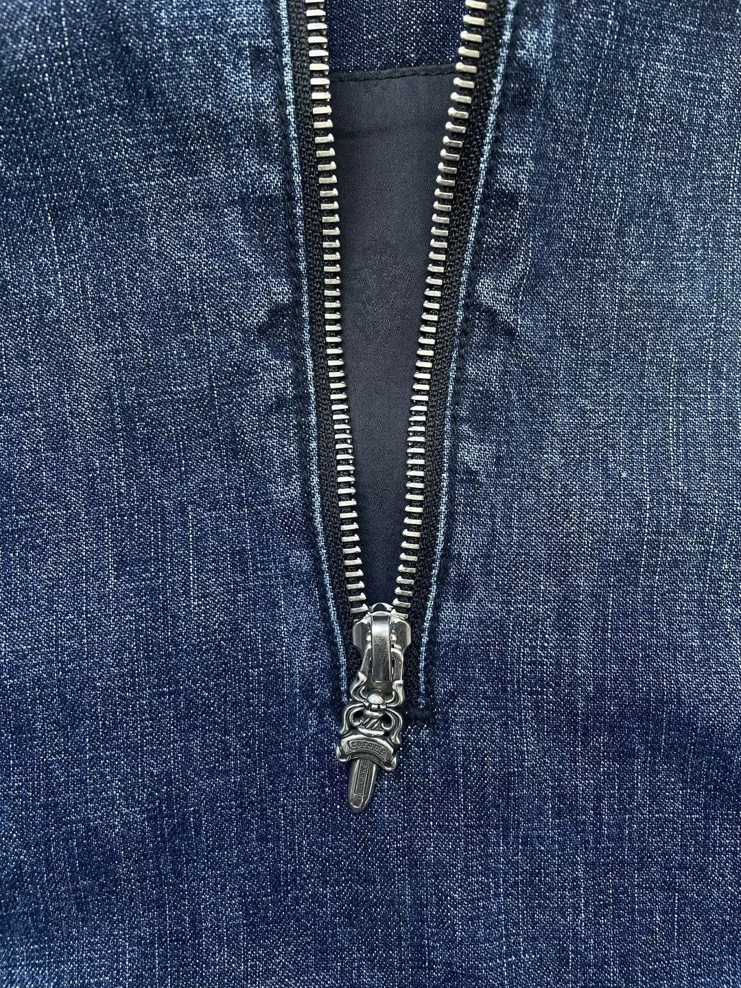 Chrome Hearts Chrome Hearts Leather Triple Cross Denim Quarter-Zip Jacket Size US M / EU 48-50 / 2 - 4 Thumbnail