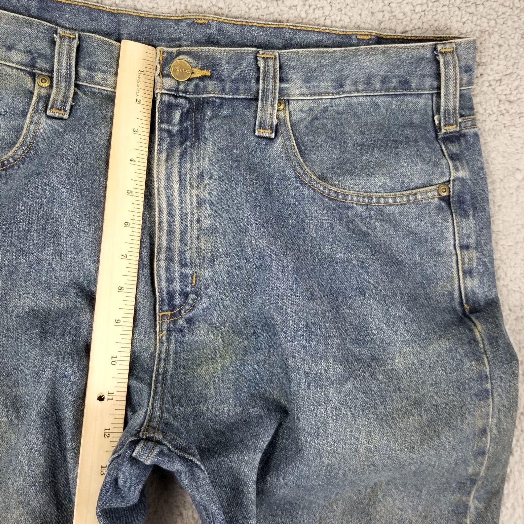 Carhartt Carhartt Jeans Mens 38x30 Vintage Denim Workwear B171 DST Blue 7-Pocket Relaxed Straight Cotton Blend Jeans Mens Size US 38 / EU 54 - 3 Thumbnail