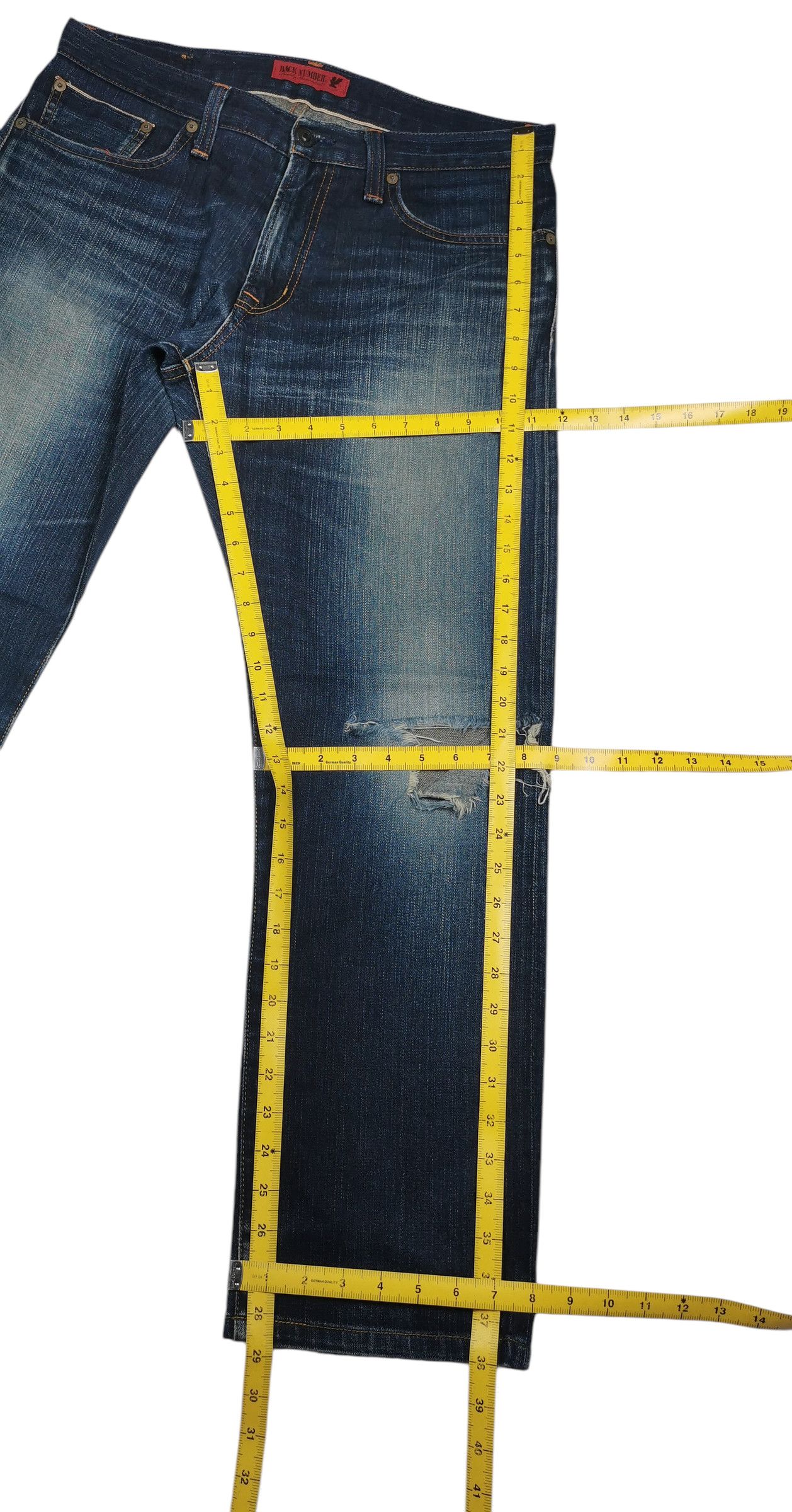 Japanese Brand × Jean × Self Edge Back Number Selvedge Jeans Size US 34 / EU 50 - 13 Thumbnail