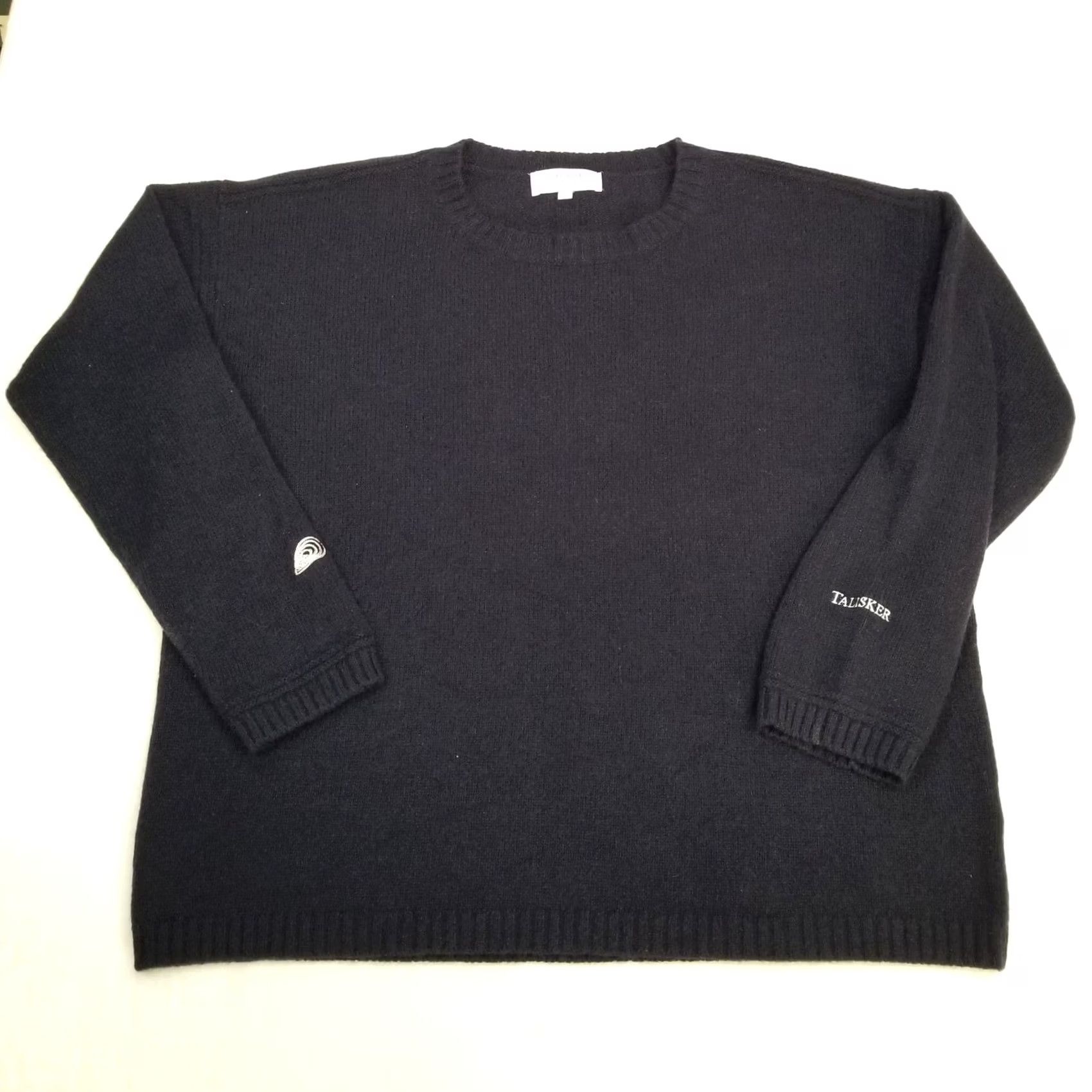 La Ligne Sweater Men's 1XL Navy Blue 100% Cashmere Crew Neck Talisker Sleeve, Men's — image 3 of 6