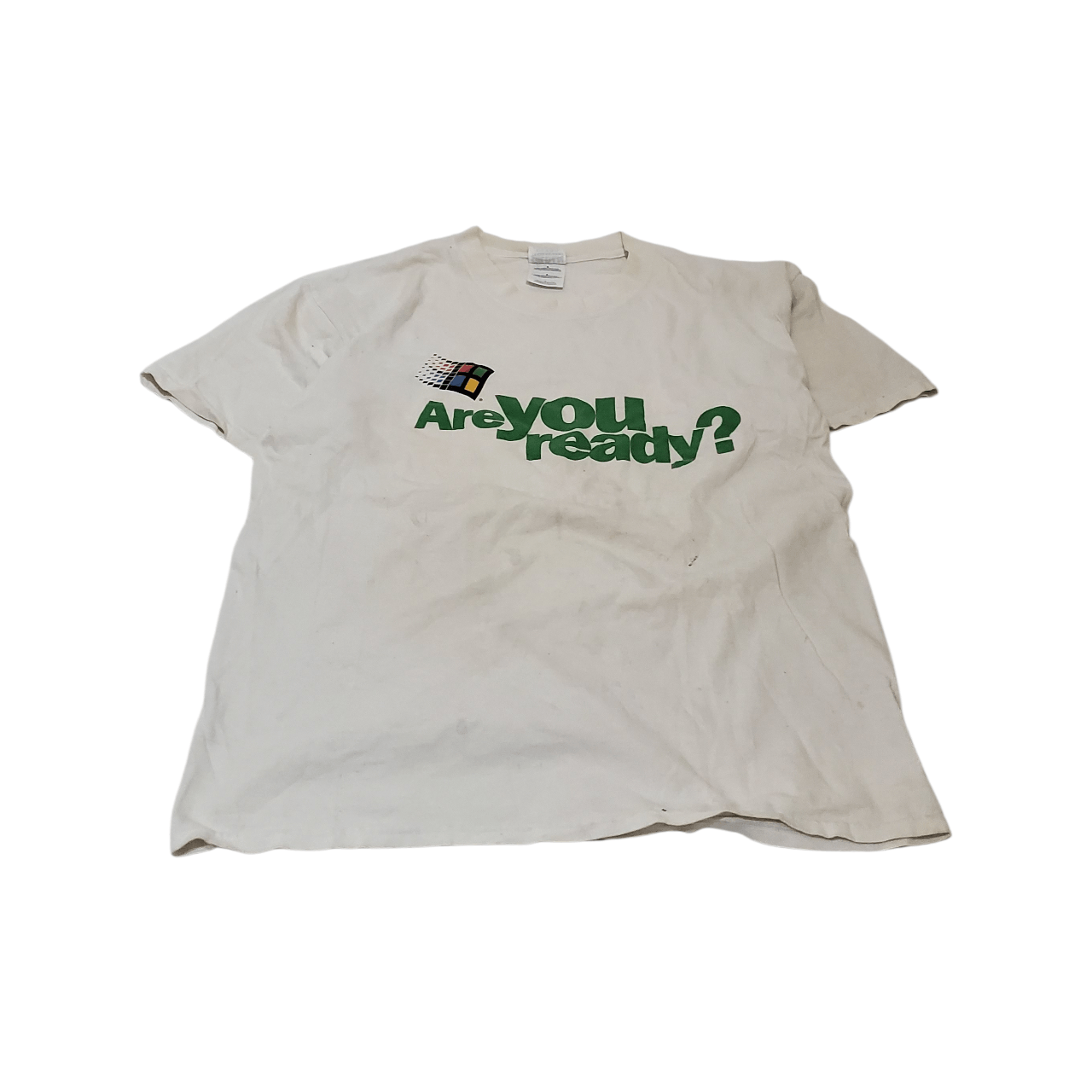 Vintage Y2K Windows 2000 Are You Ready T-Shirt Size US L / EU 52-54 / 3 - 1 Thumbnail
