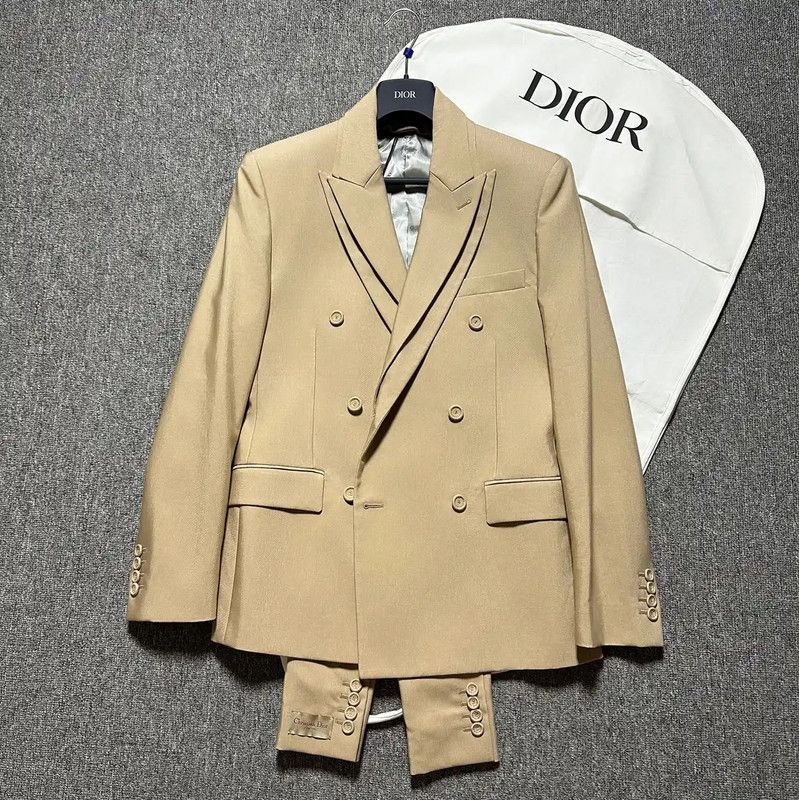 Dior Dior Khaki Cotton Blend Logo Long Coat for Men 0089 Size US M / EU 48-50 / 2 - 1 Thumbnail