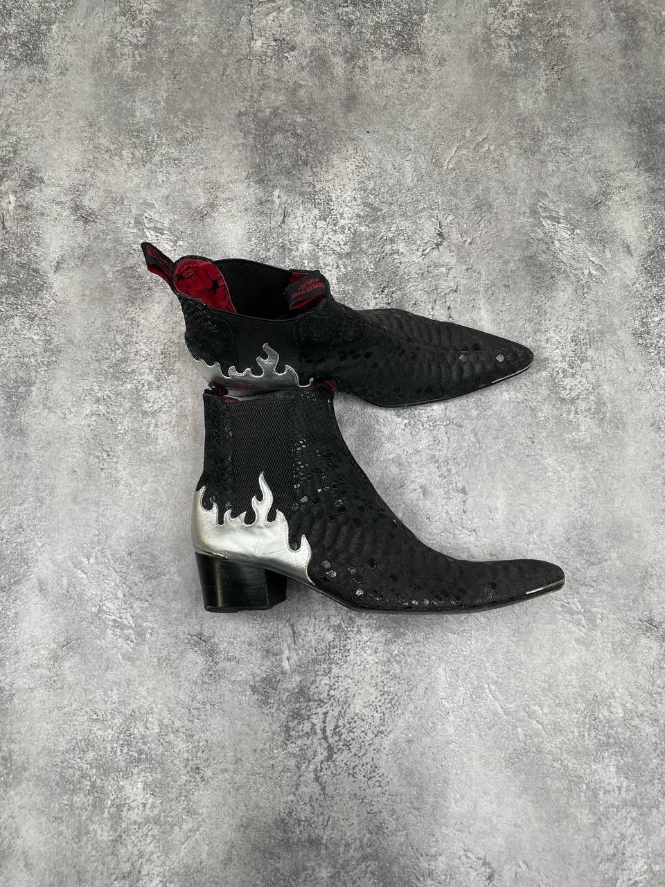Jeffery West Men Leather Chelsea Boots Black