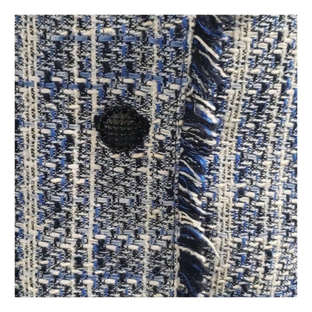 Karl Lagerfeld CT1925 Karl Lagerfeld Blue & Black Blazer with Pockets 14 Size XL / US 12-14 / IT 48-50 - 4 Thumbnail