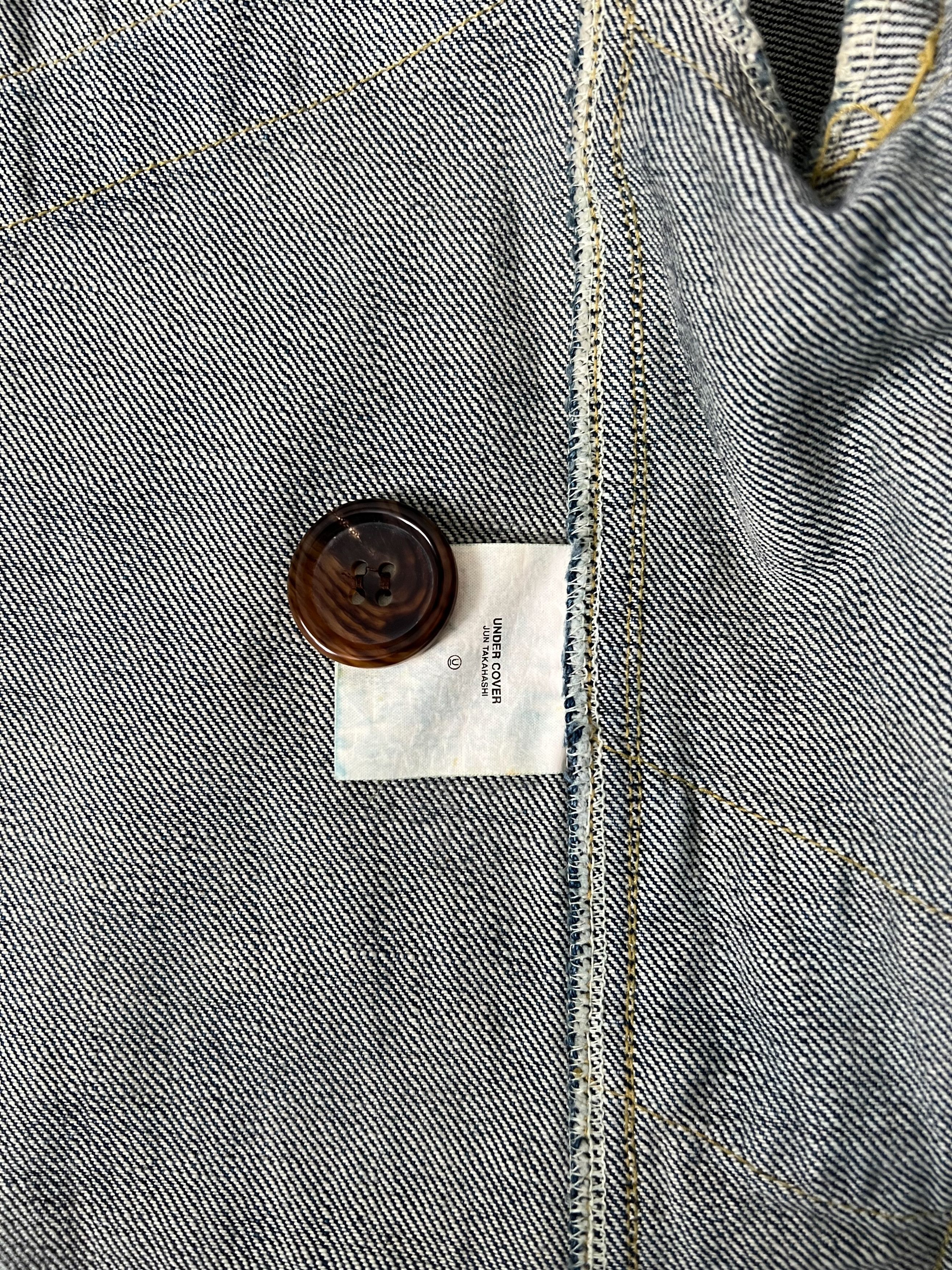 Jun Takahashi AW2001 ‘D.A.V.F.’ Denim Peacoat Size US S / EU 44-46 / 1 - 4 Thumbnail