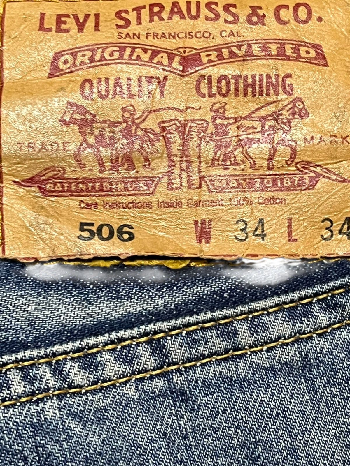 Levi's Vintage Clothing Vintage Levi’s 506 Baggy Wide Leg Mudwash Ripped Denim Size US 34 / EU 50 - 8 Thumbnail