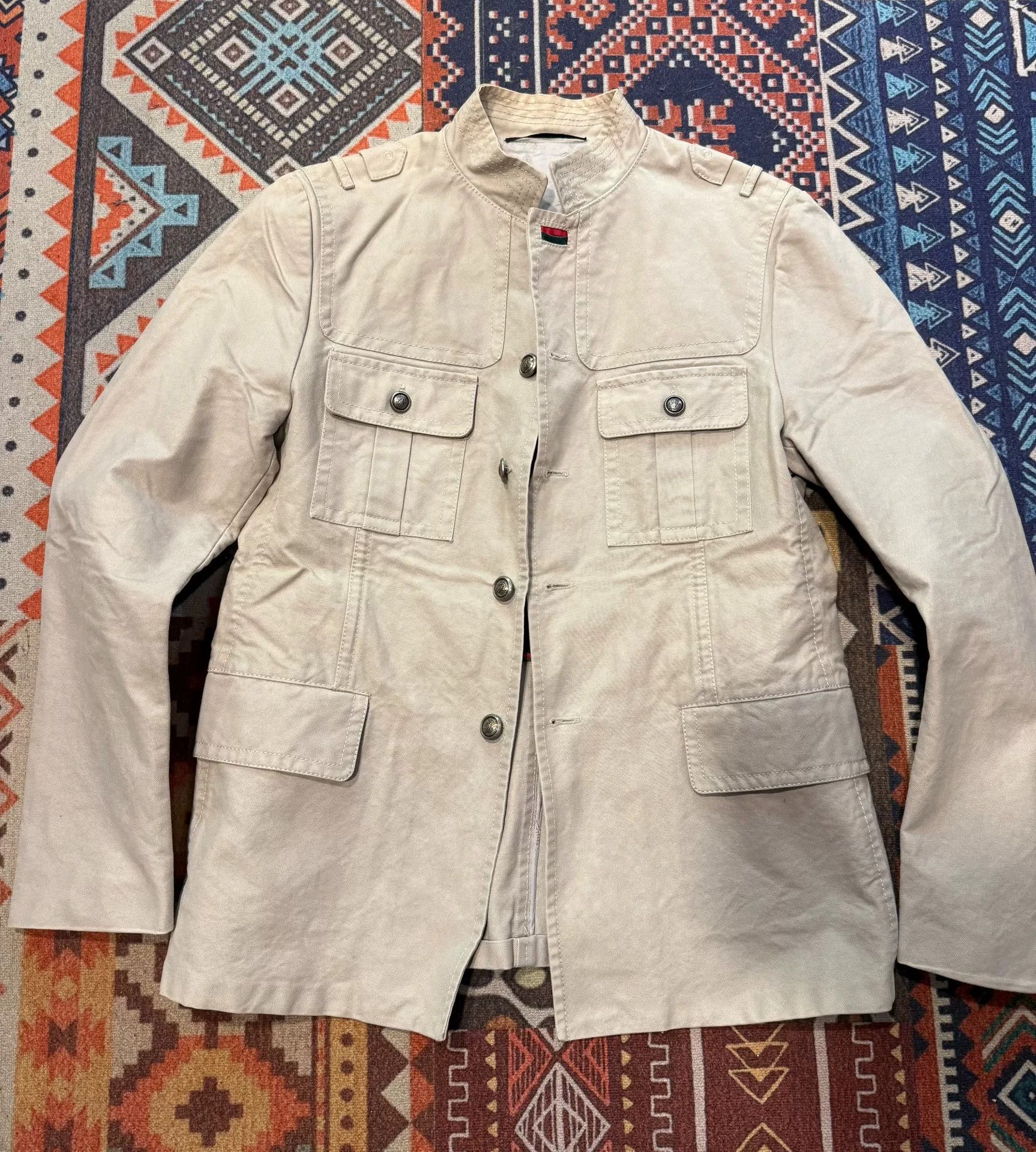Gucci Gucci Military Canvas Jacket Size US M / EU 48-50 / 2 - 1 Thumbnail