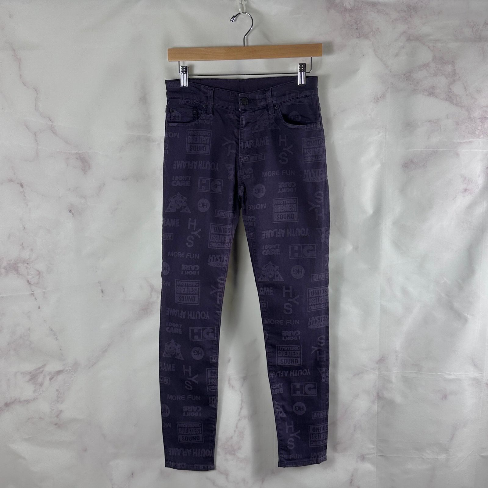 Hysteric Glamour Purple All-Over Print Pants Size US 27 - 1 Thumbnail