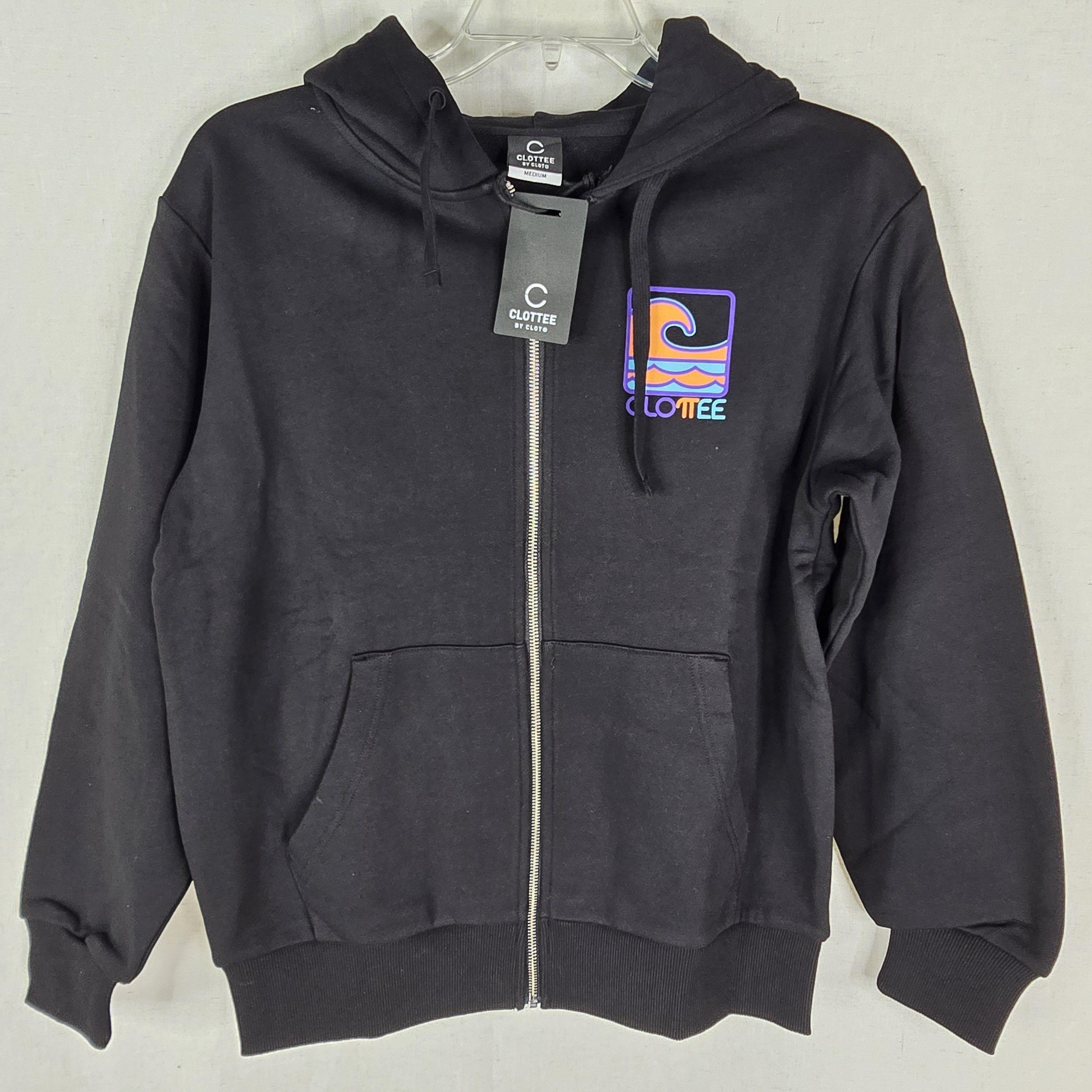CLOT × Japanese Brand NEW Clottee By Clot Mens Medium Wave Black Full Zip Hoodie Size US M / EU 48-50 / 2 - 7 Thumbnail