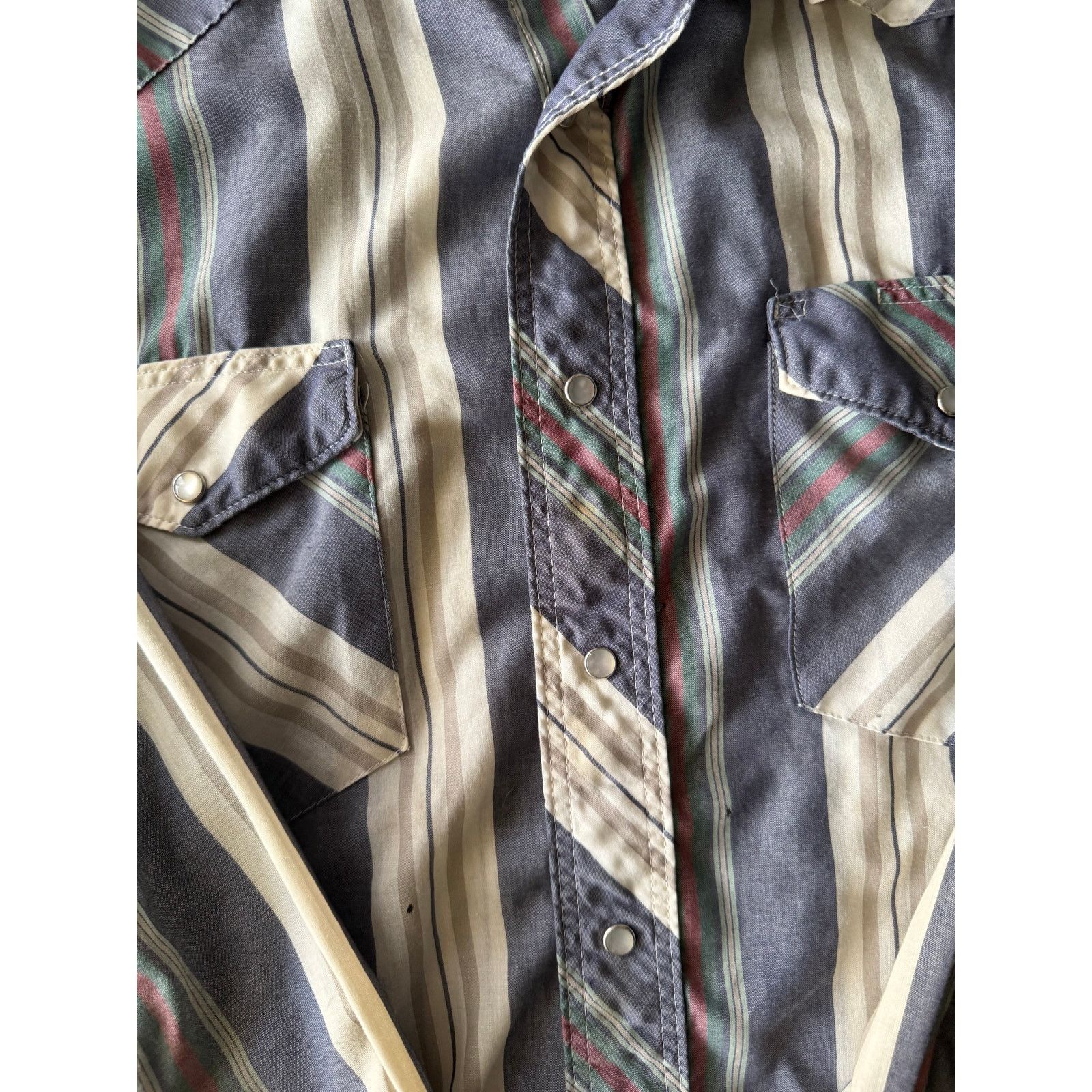 Wrangler Vintage Wrangler Western Snap Shirt Men’s XXL Striped Pearl Size US XXL / EU 58 / 5 - 7 Thumbnail