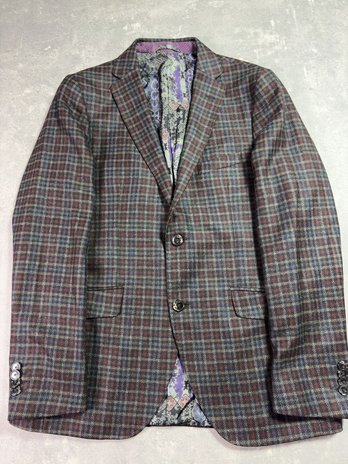 Etro Etro Tweed Wool Silk Lining Plaid Sport Blazer Jacket 50 Size 50R - 9 Thumbnail