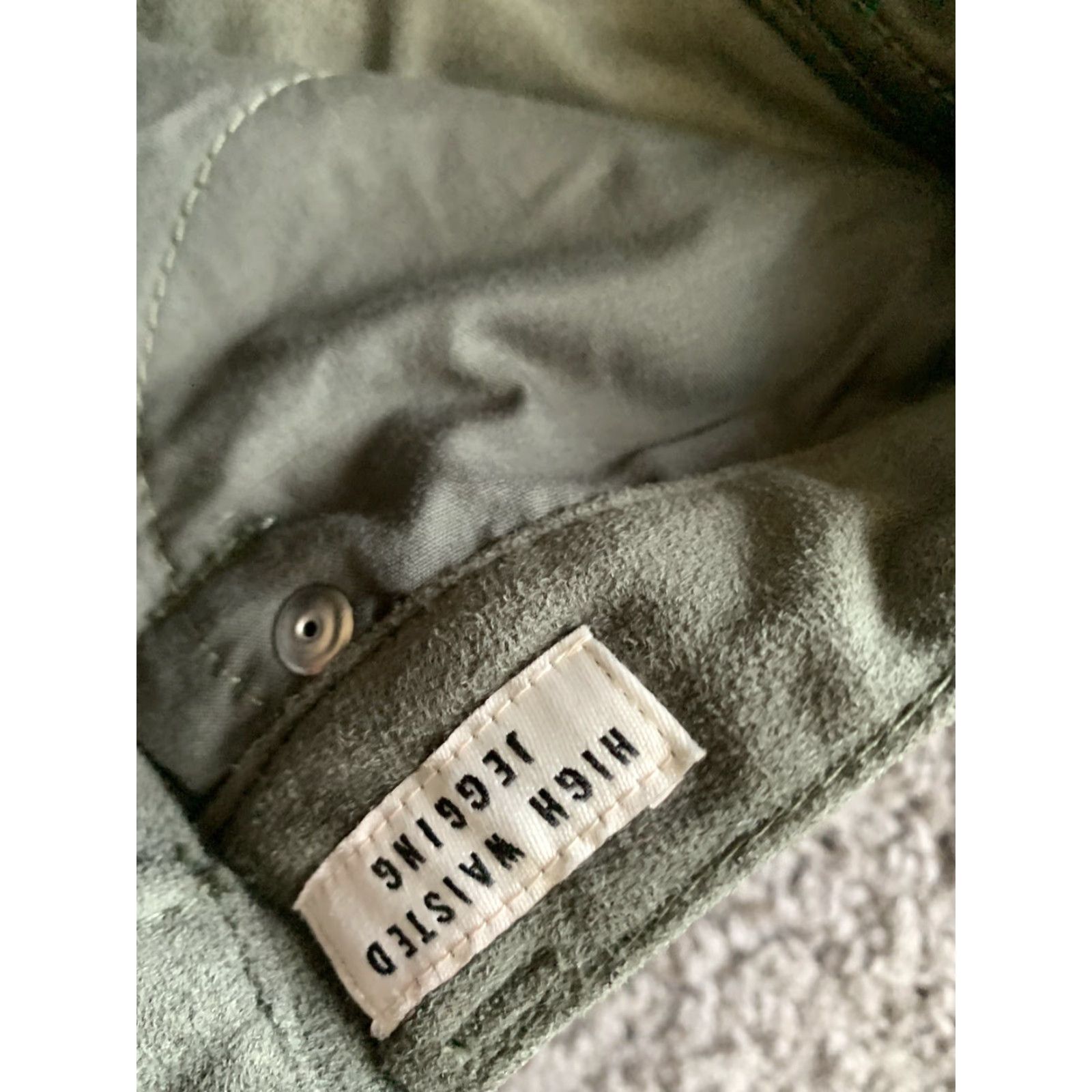 Olive TOKYO DARLING Olive Green Suede HIGH WAISTED JEGGING Pants Women's Sz 2 Regular Size 26" / US 2 / IT 38 - 3 Thumbnail