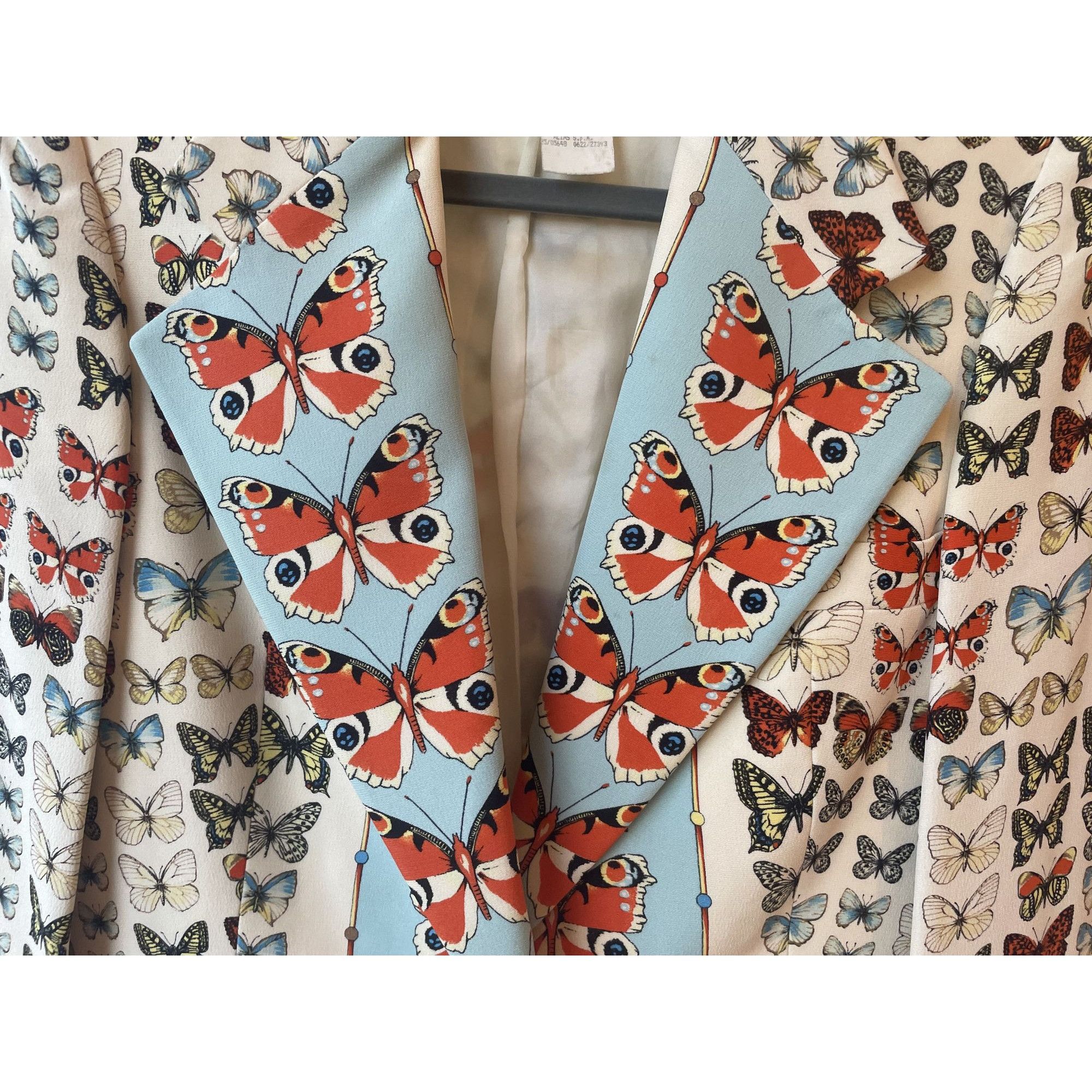 Versace Gucci Butterfly Print Womens Blazer Jacket With Blue Button Size XS / US 0-2 / IT 36-38 - 4 Thumbnail