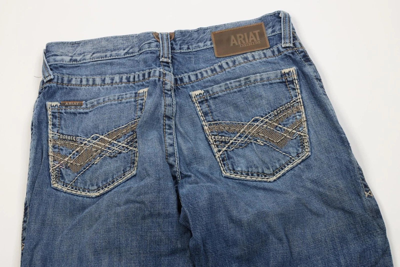 Ariat Ariat M3 Loose Fit Thick Stitch Wide Leg Denim Jeans Blue Size US 29 - 12 Thumbnail