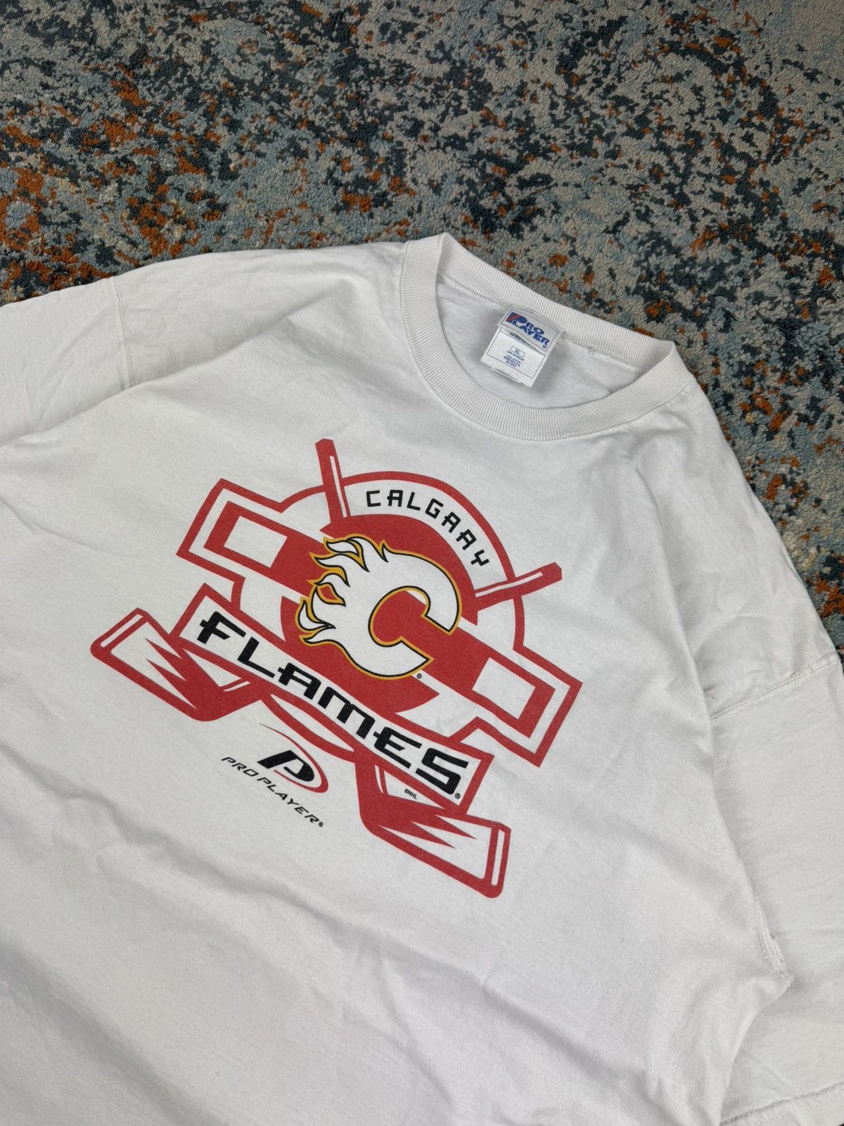 Pro Player Vintage 90s Calgary Flames hockey pro player graphic tee Size US XL / EU 56 / 4 - 3 Thumbnail