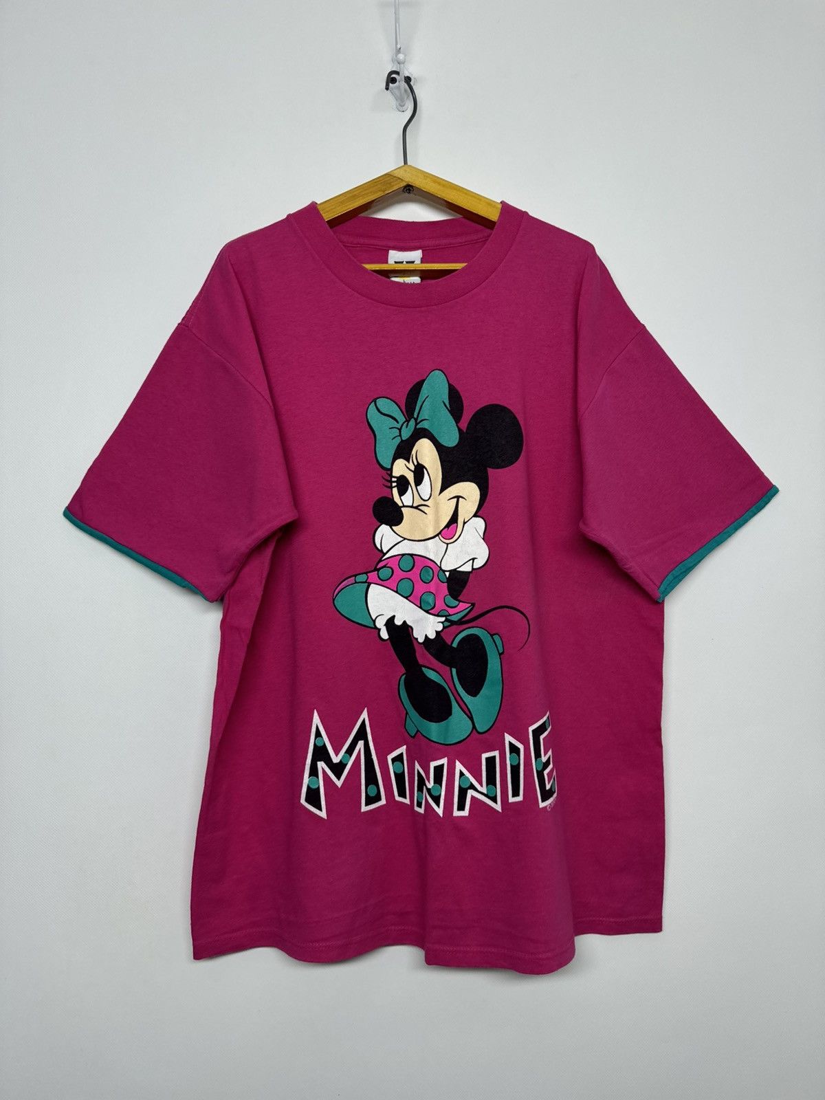Disney Vintage 1990s Minnie Mouse Pink Tee Minnie Mickey Mouse Tee Size US L / EU 52-54 / 3 - 4 Thumbnail